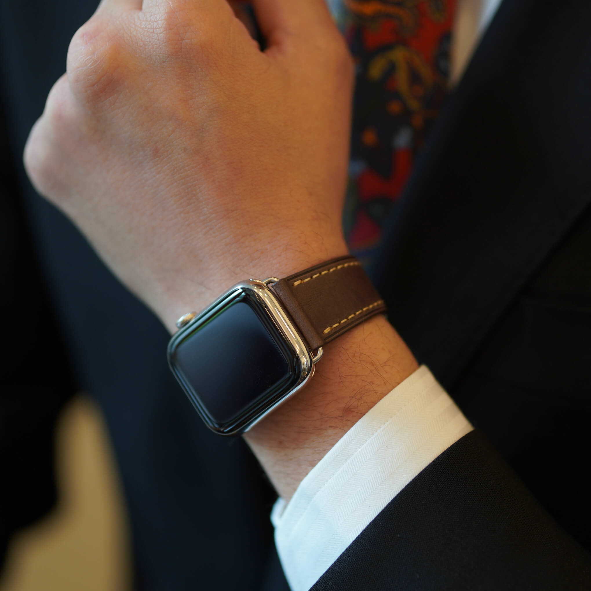 Elegance Brown-Silver Straps for Apple Watch