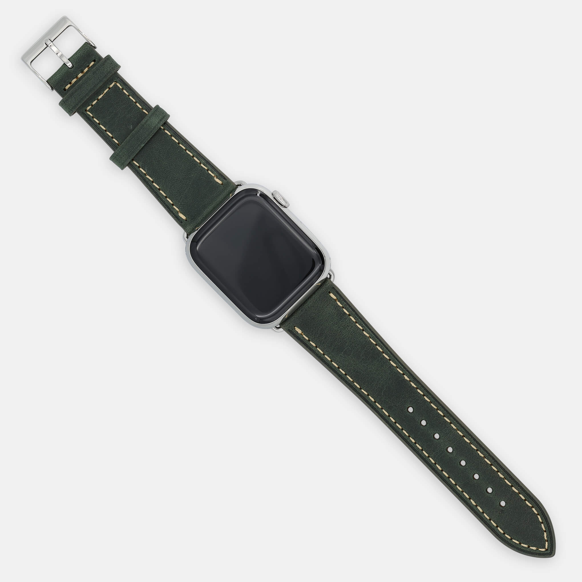 Elegance British Racing Green-Silver Straps for Apple Watch