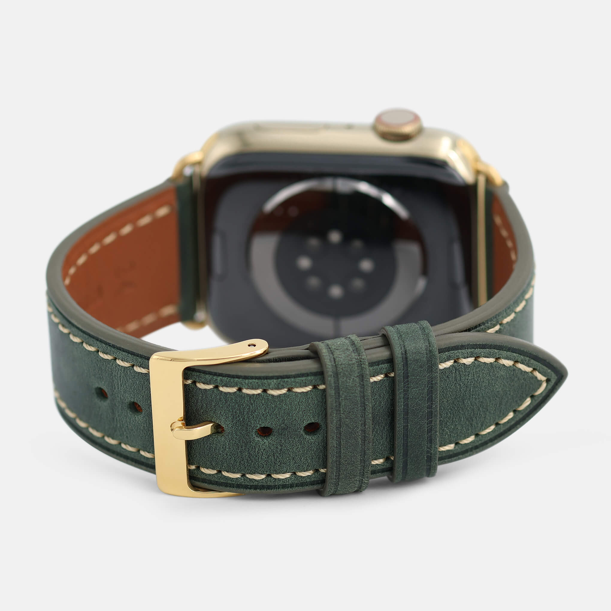 Elegance British Racing Green-Gold Straps for Apple Watch