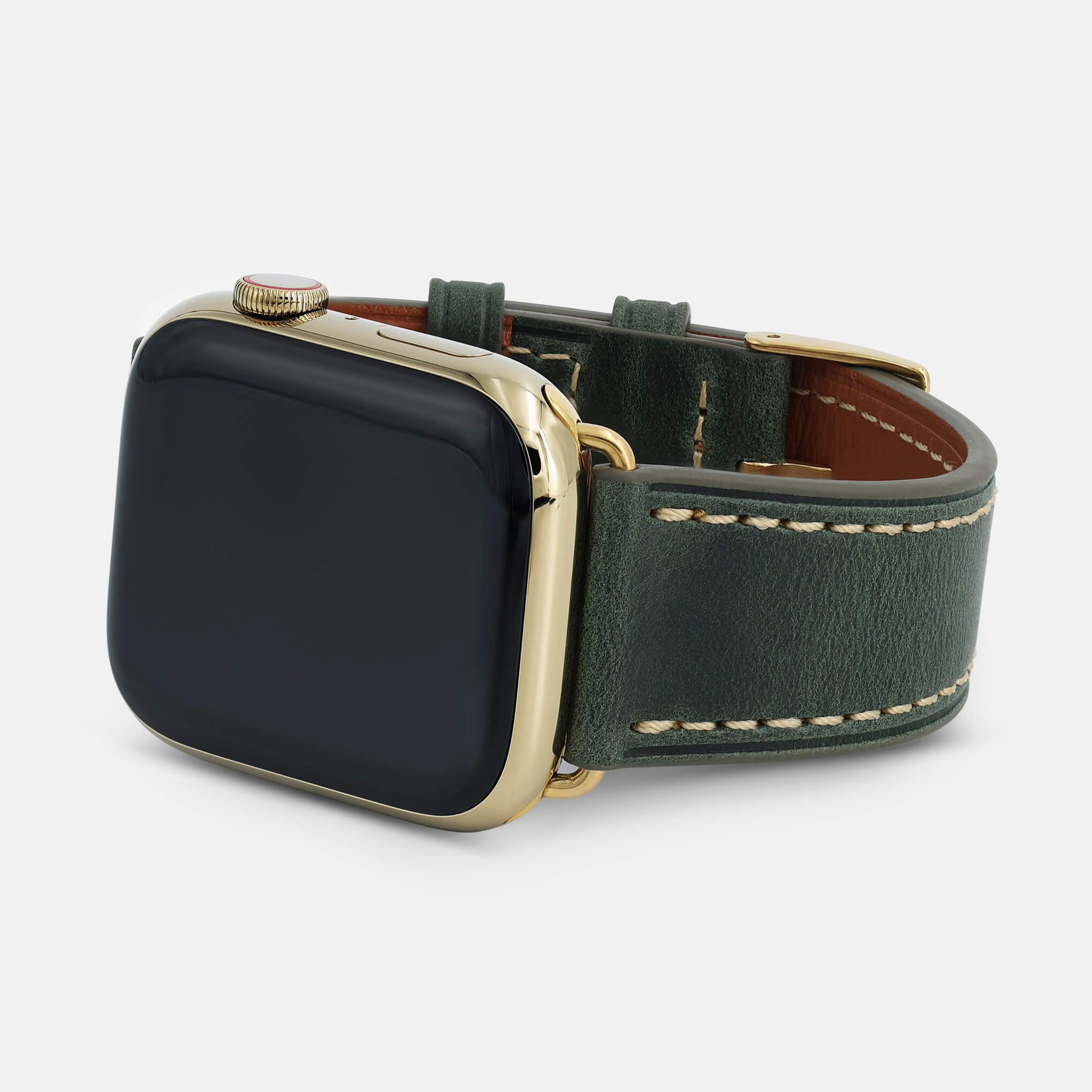 Elegance British Racing Green-Gold Straps for Apple Watch