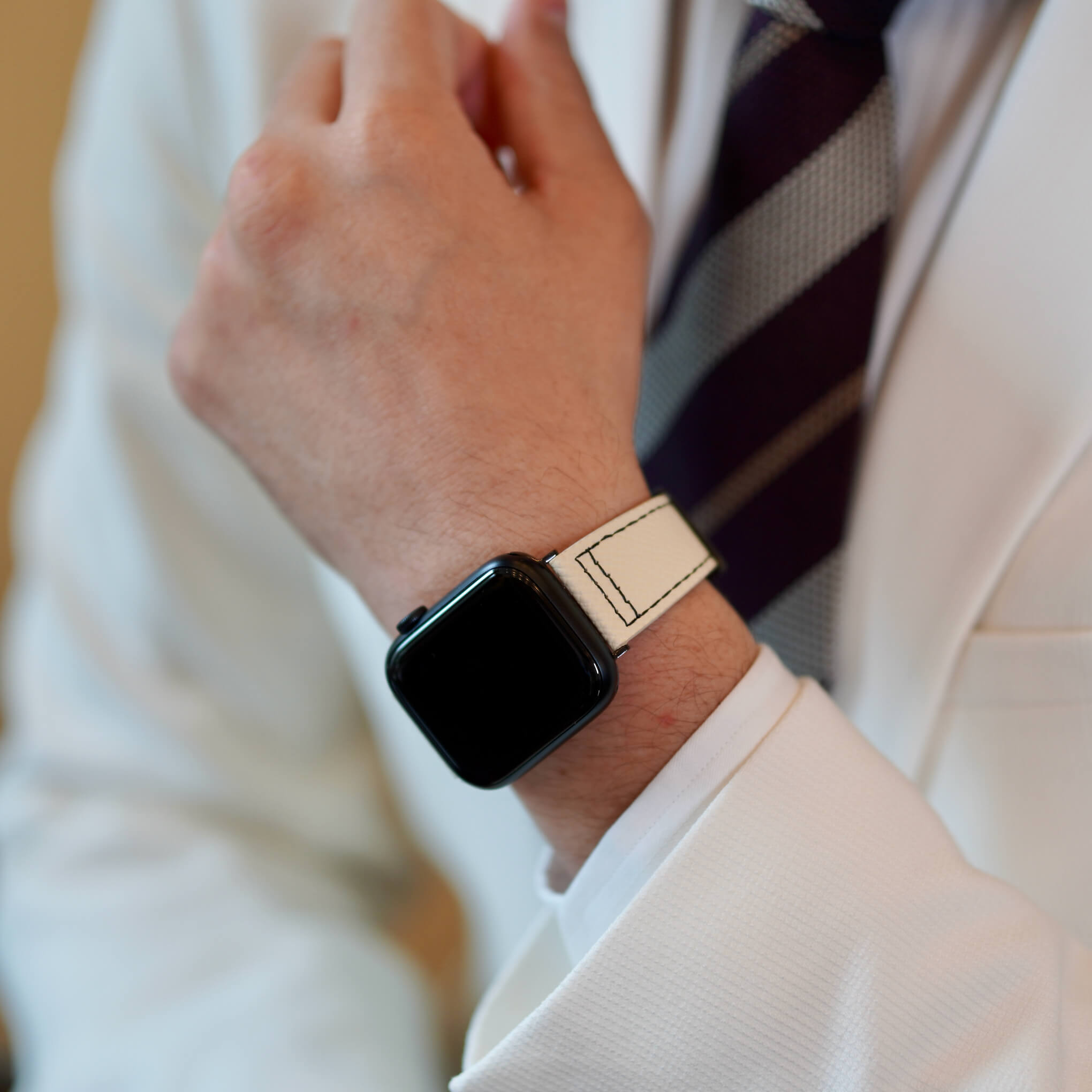 Clubhouse White-Black Straps for Apple Watch