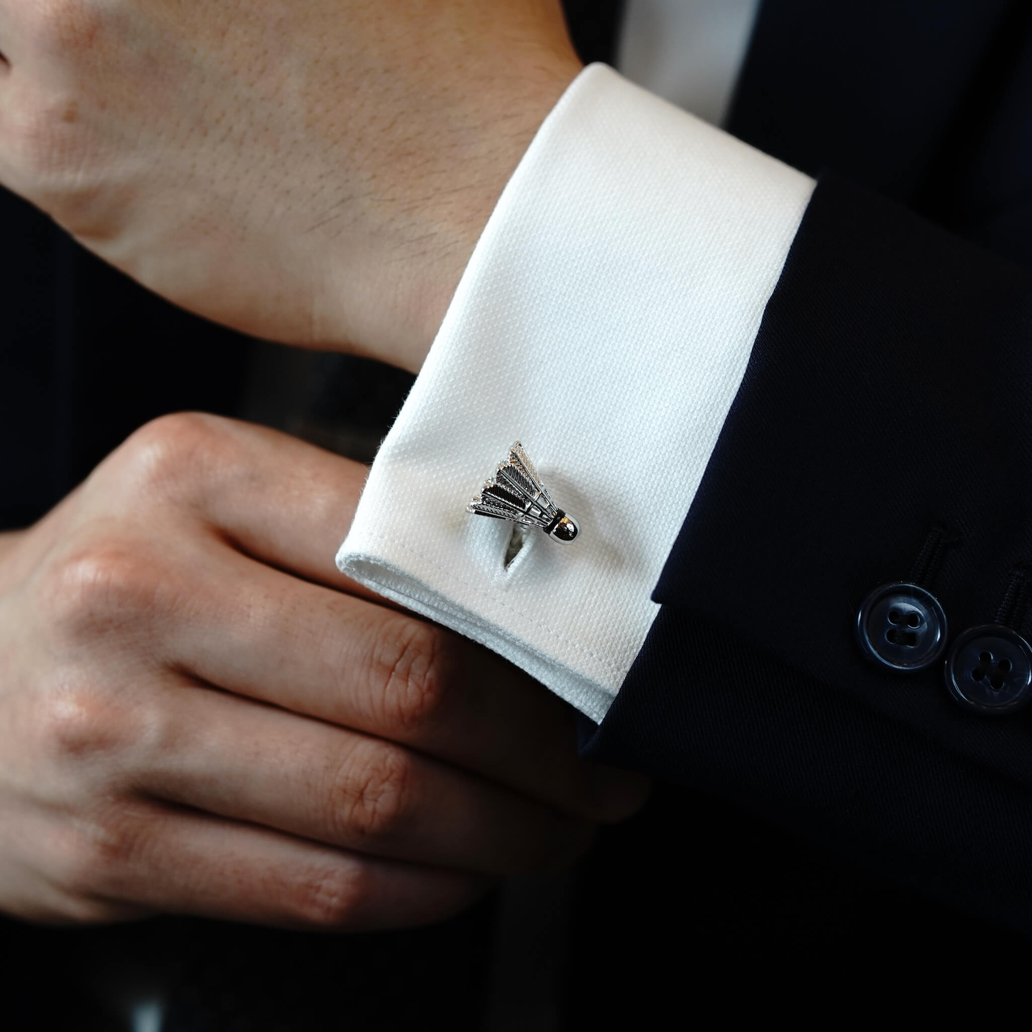 Silver Badminton Cufflinks