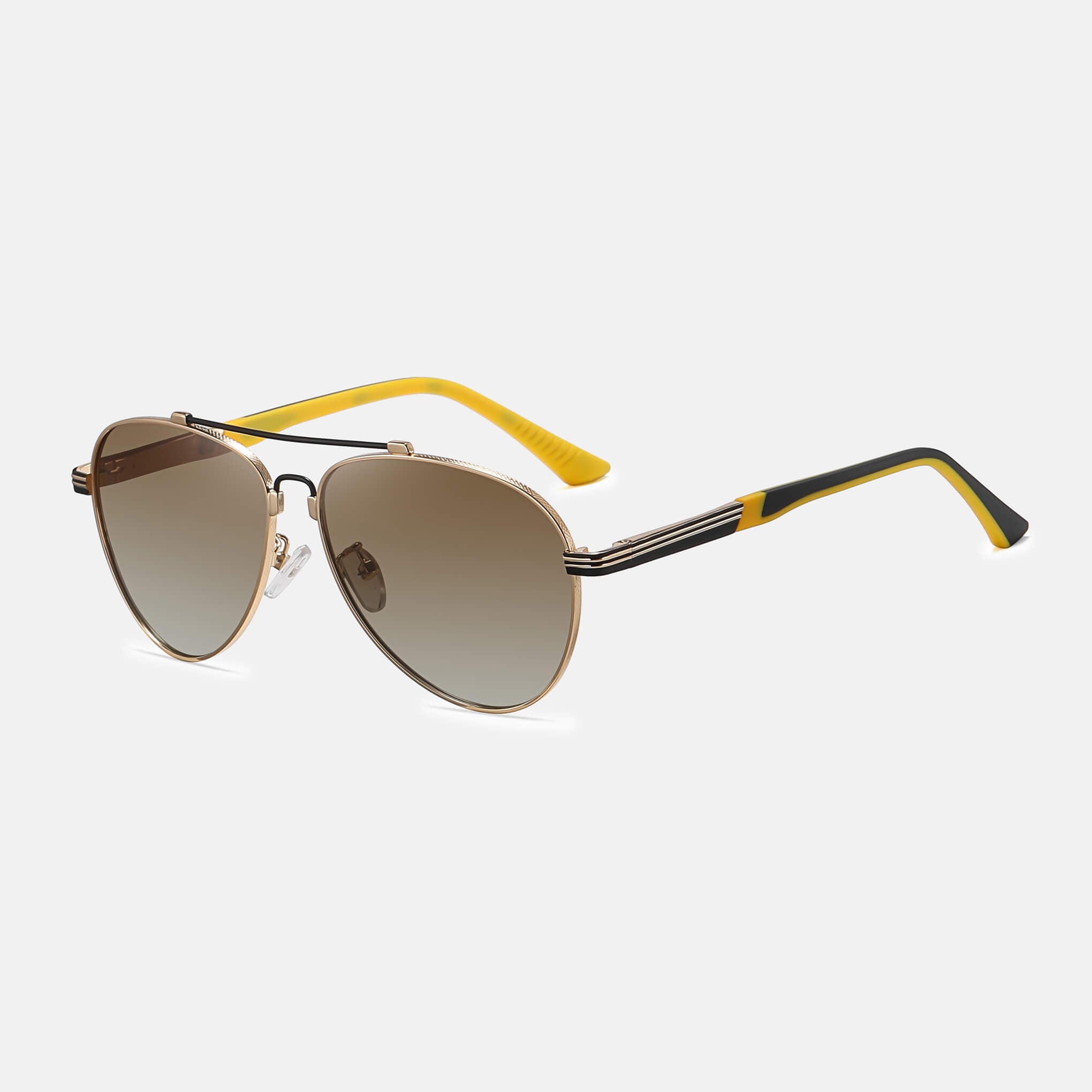 RR1 Men’s Aviator Sunglasses in Gold with Gradient Brown Lens