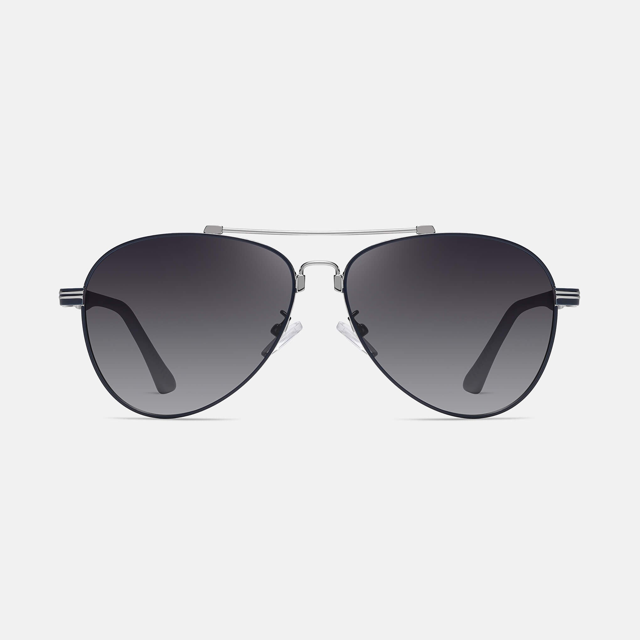 RR1 Men’s Aviator Sunglasses in Silver Blue with Gradient Grey Lens