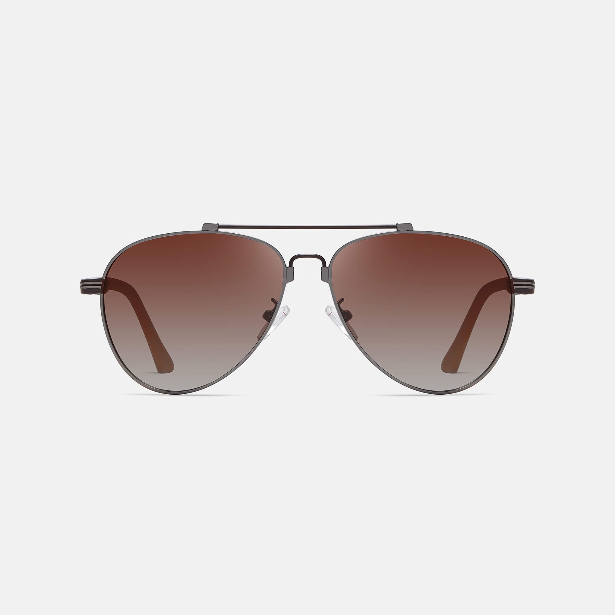 RR1 Men’s Aviator Sunglasses in Gun Metallic with Gradient Red Brown Lens