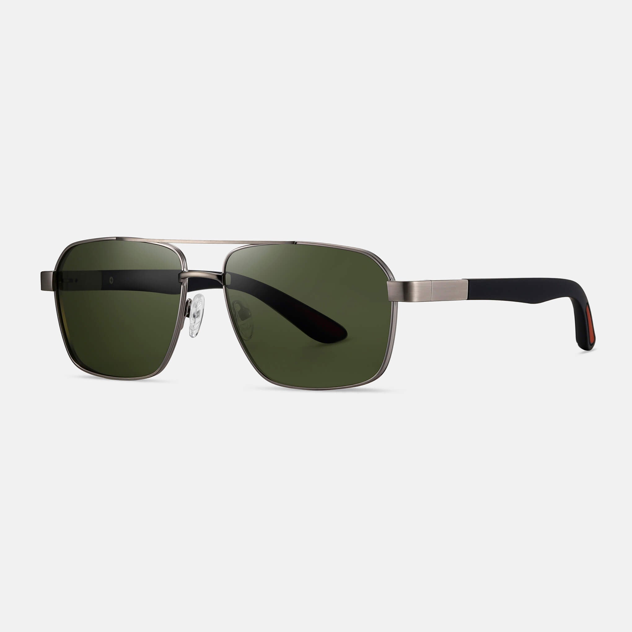 RR2 Men’s Sunglasses in Matte Light Gun Metal with Green Lens