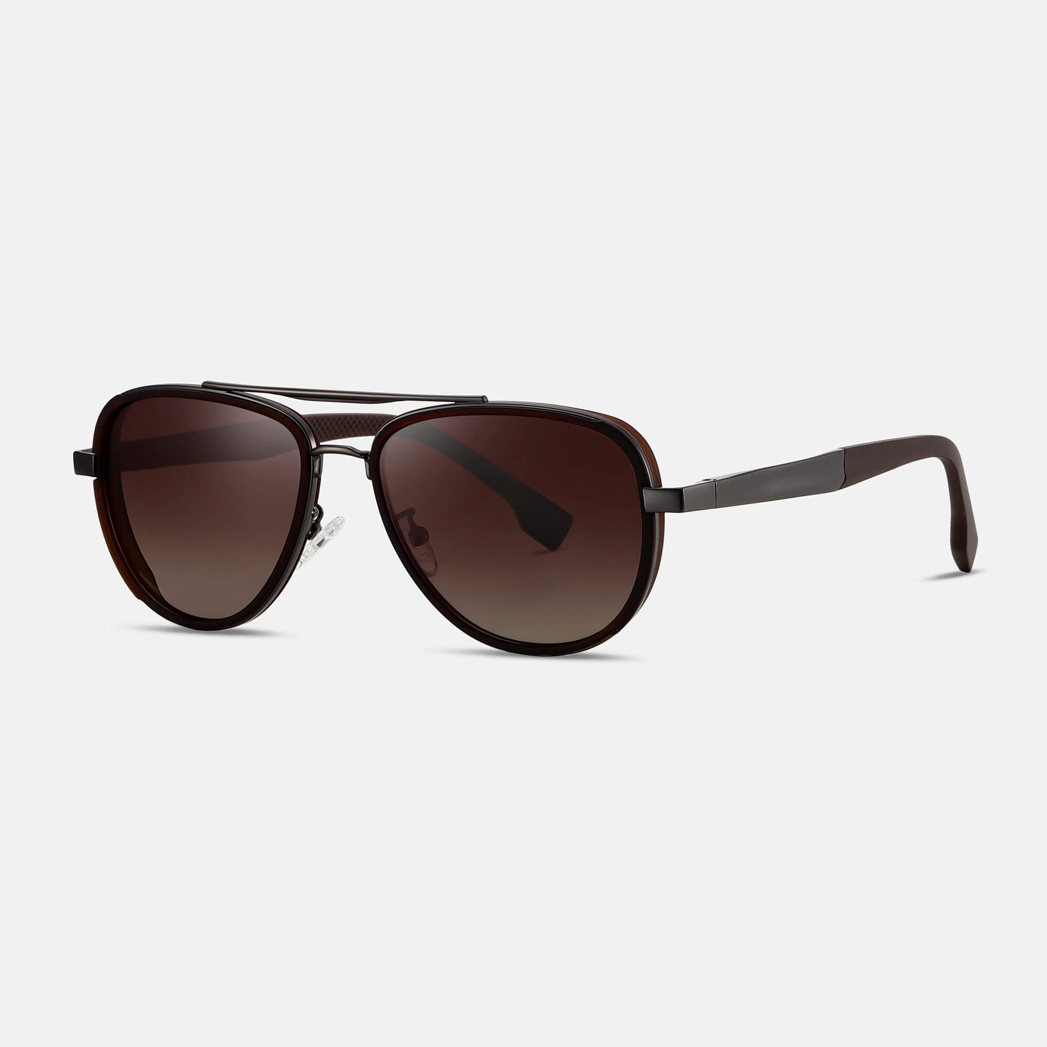 RR5 Men’s Sunglasses in Matte Brown/Gun Metal with Gradient Brown Lens