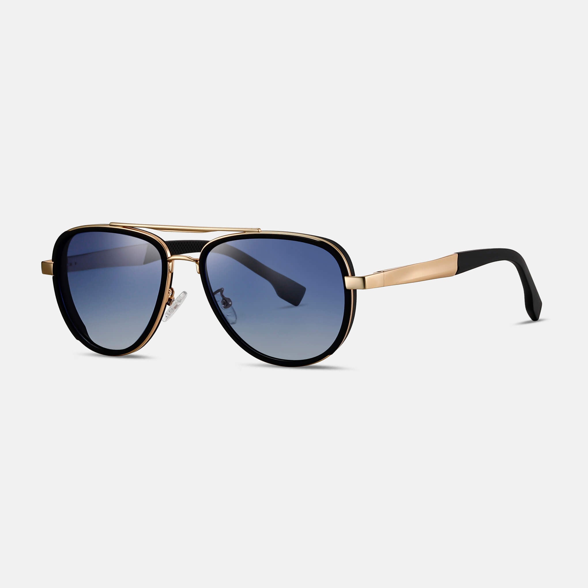 RR5 Men’s Sunglasses in Matte Black/Gold with Gradient Blue Lens