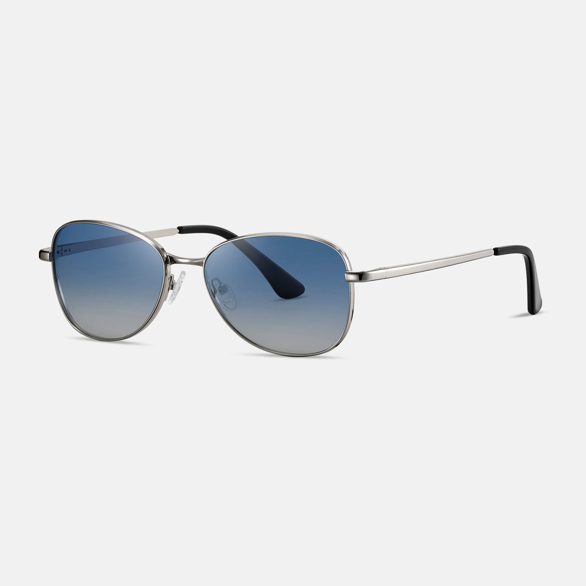 RR6 Men’s Sunglasses in Bright Silver with Gradient Blue Lens