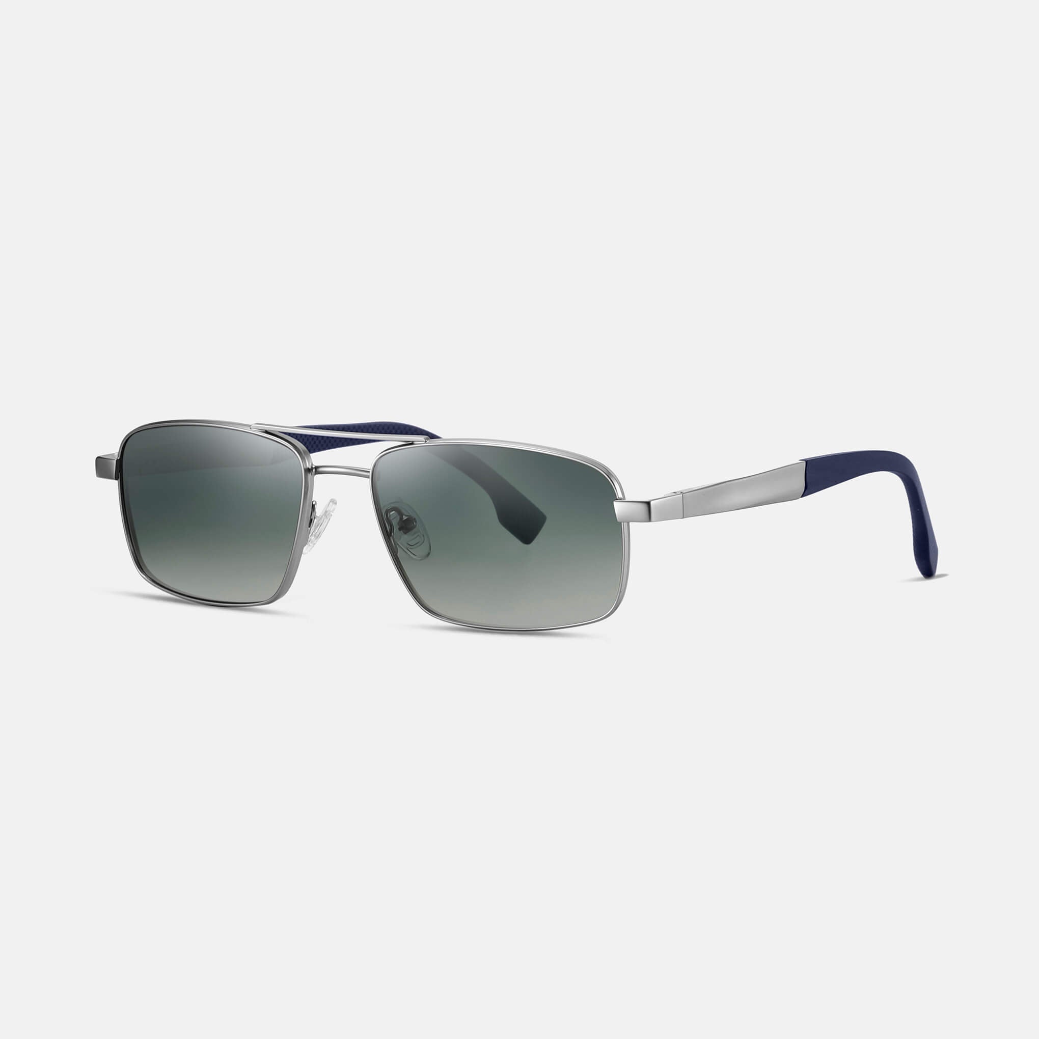 RR7 Men’s Sunglasses in Matte Silver with Gradient Green Lens