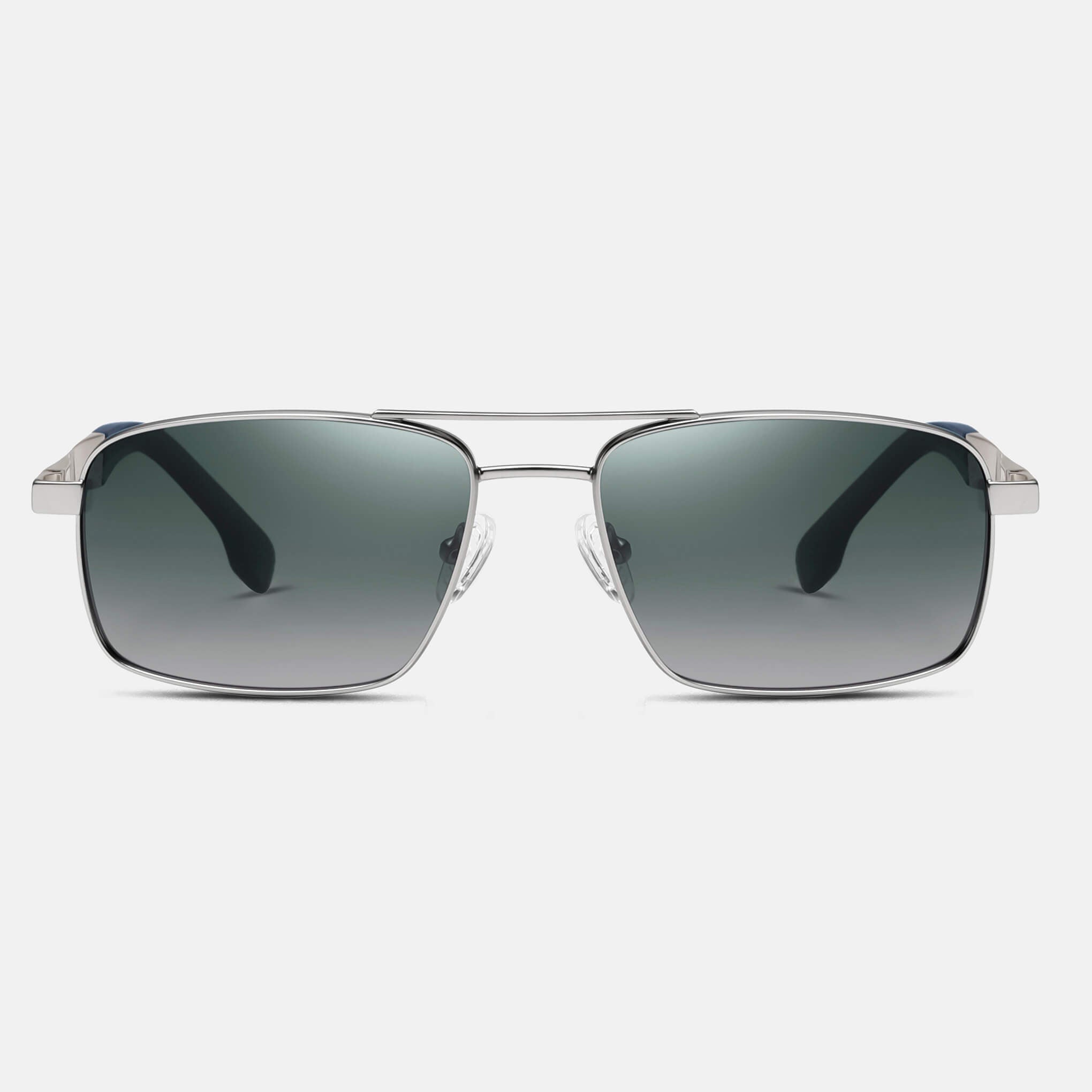 RR7 Men’s Sunglasses in Matte Silver with Gradient Green Lens