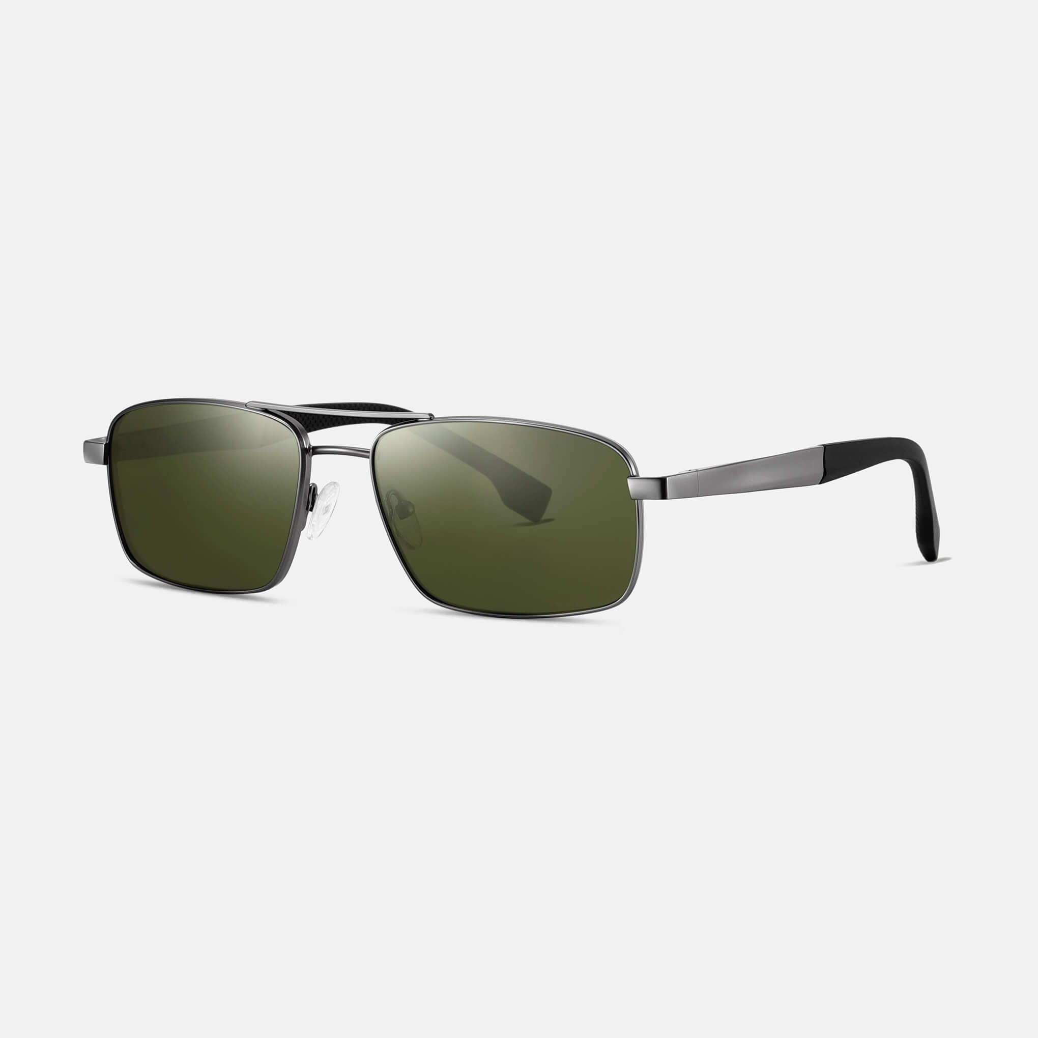 RR7 Men’s Sunglasses in Matte Gun Metallic with Green Lens
