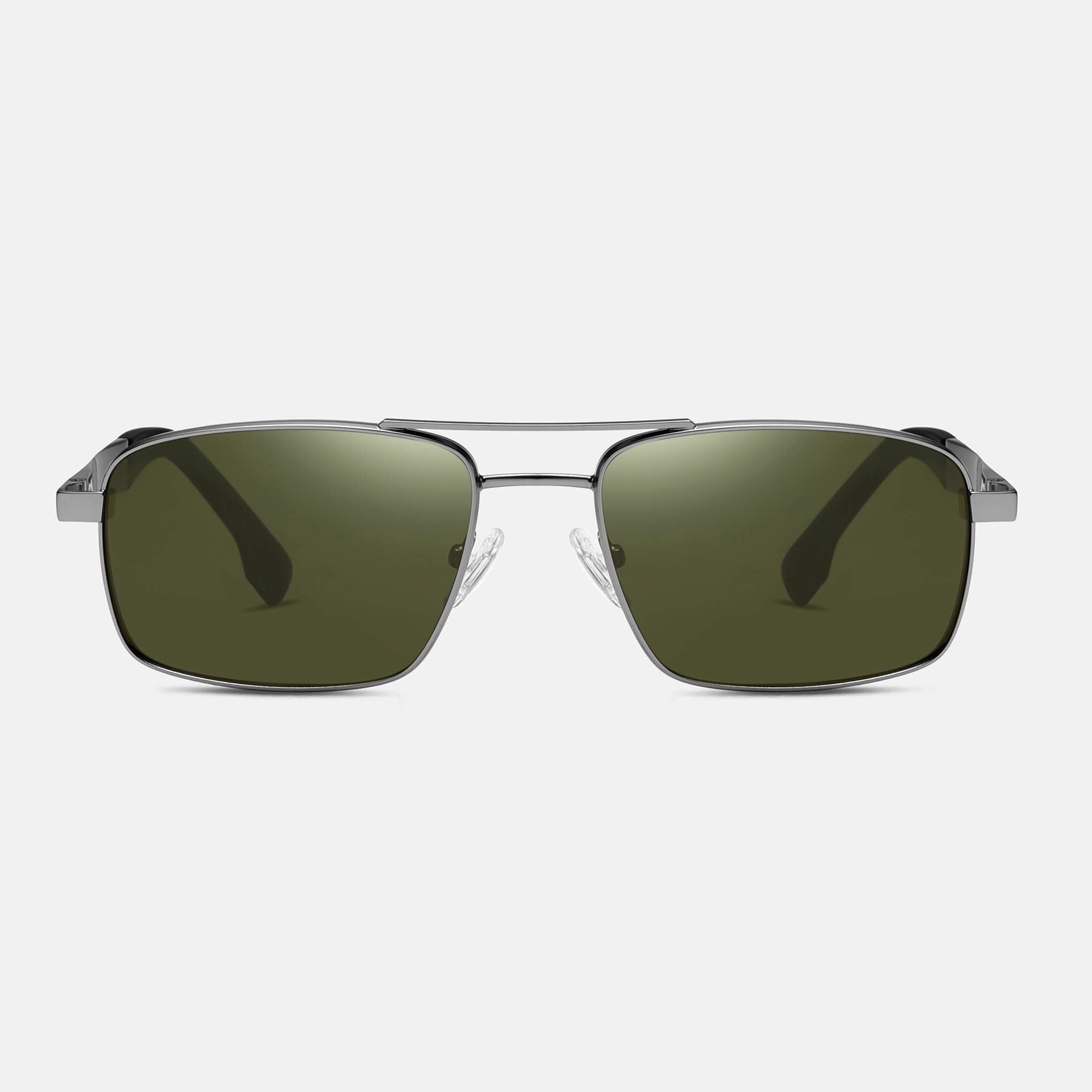 RR7 Men’s Sunglasses in Matte Gun Metallic with Green Lens