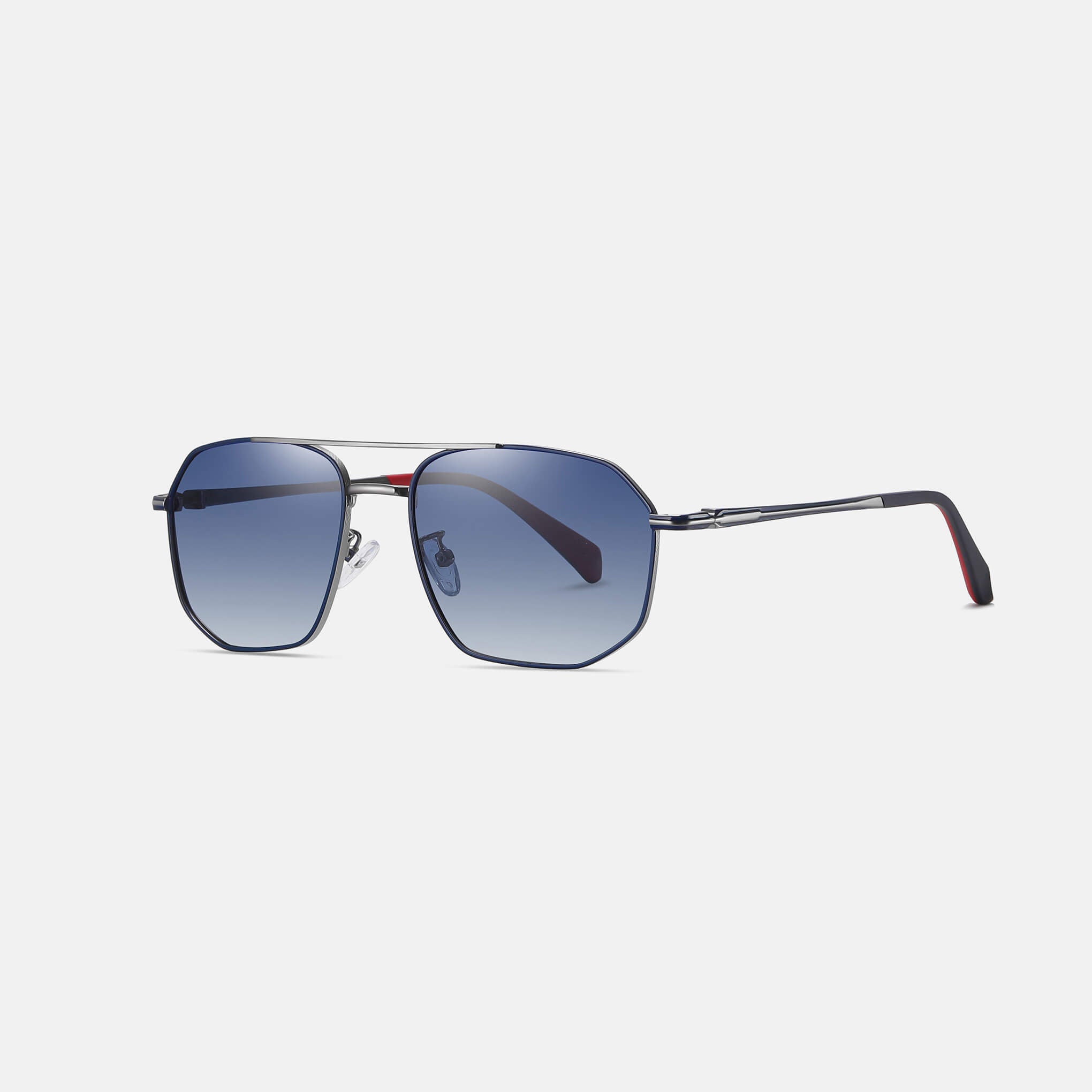 RR8 Men’s Sunglasses in Matte Light Gun Metallic Blue with Gradient Blue Lens