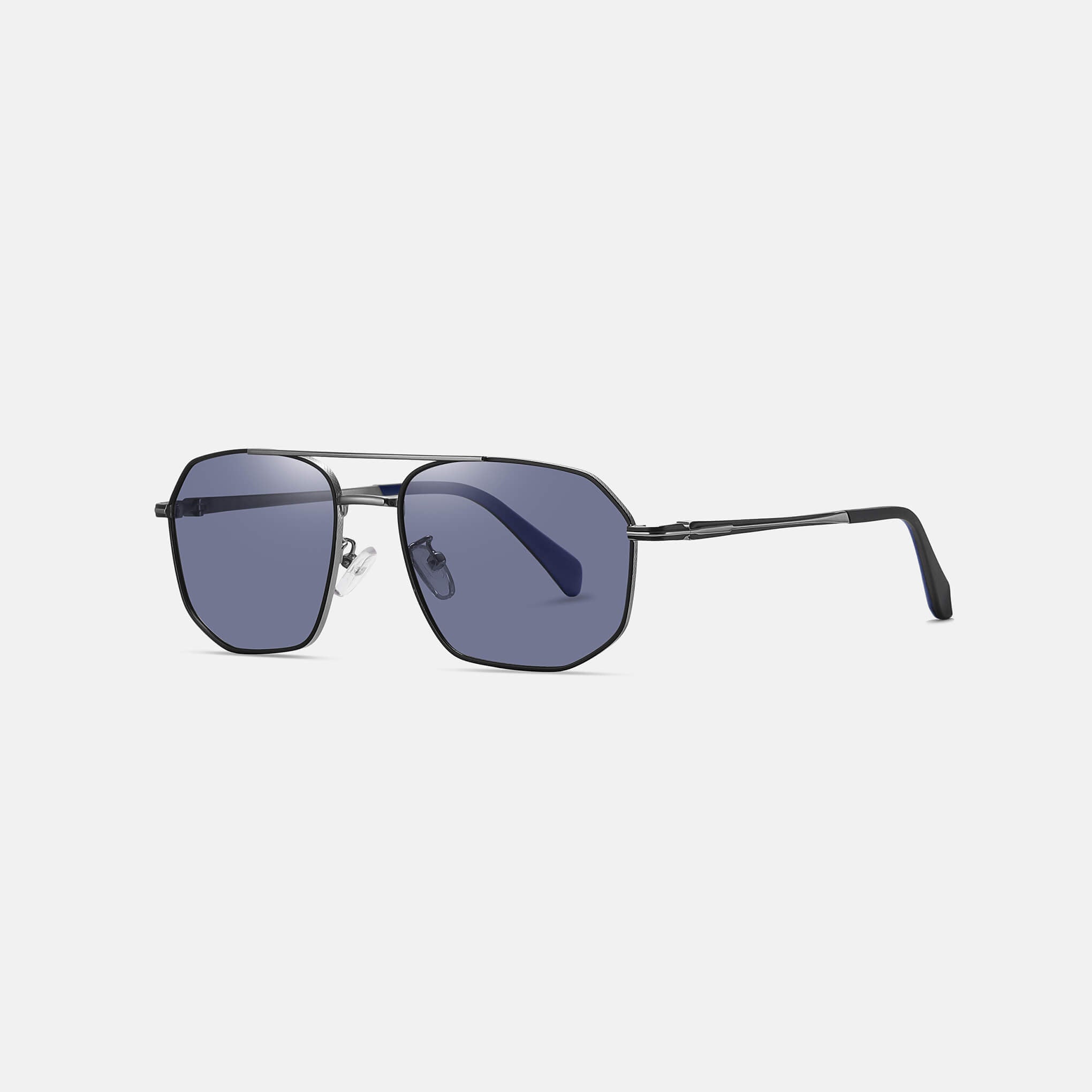 RR8 Men’s Sunglasses in Matte Gun Metallic Black with Deep Grey-Blue Lens