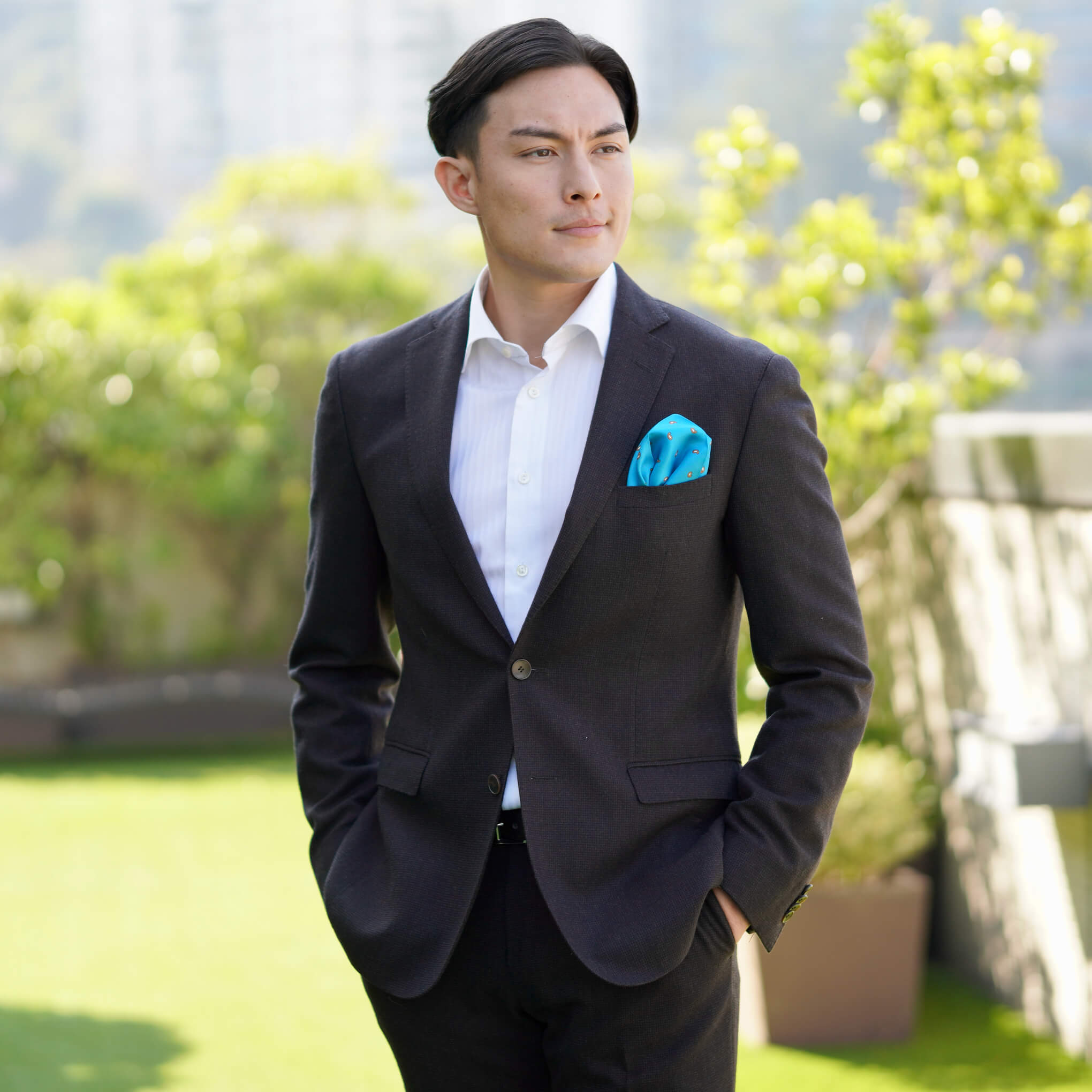 LIBERTY-TURQUOISE Pocket Square