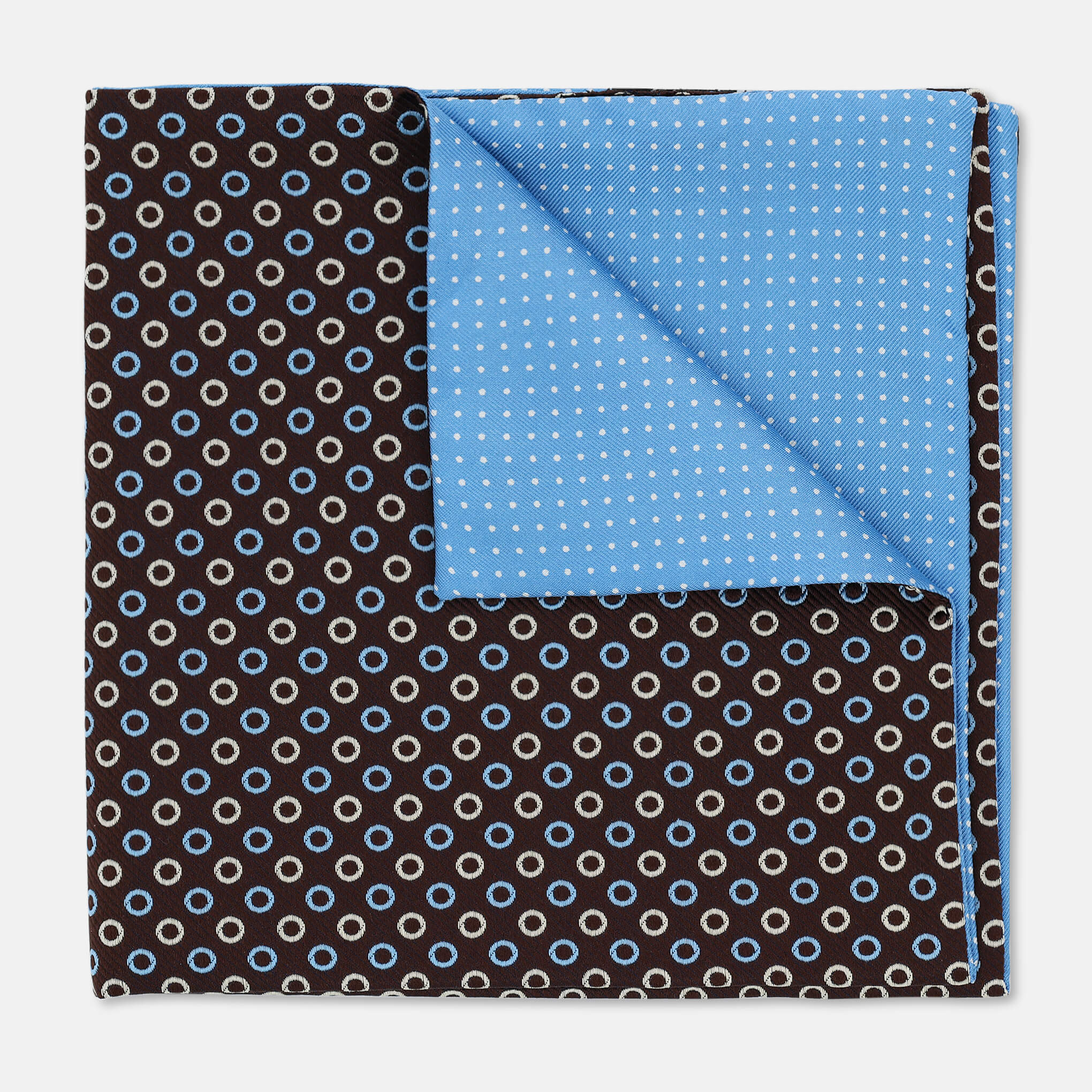 GENPODCHICCA-BROWN/BLUE Pocket Square