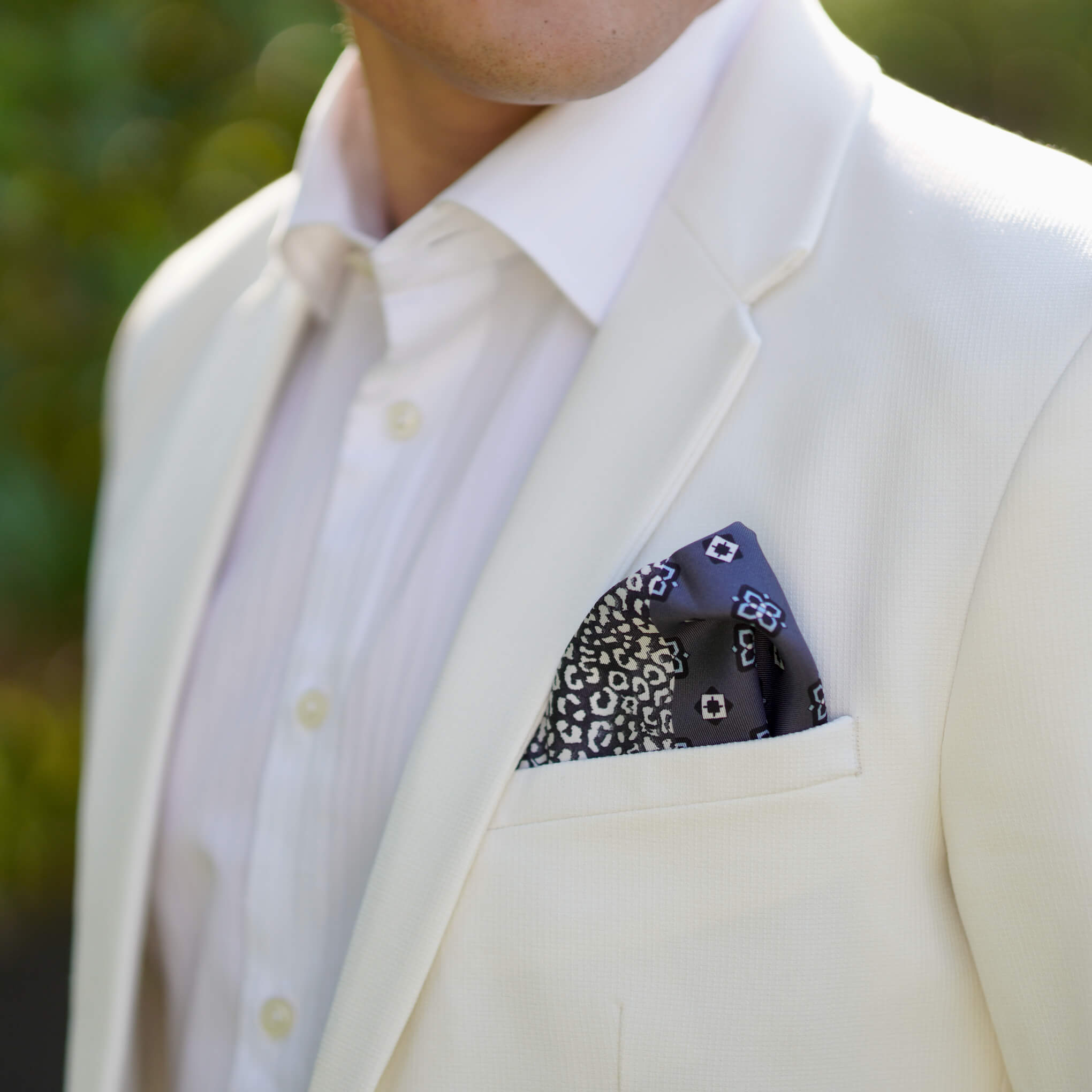 LEO-GREY/BLACK Pocket Square