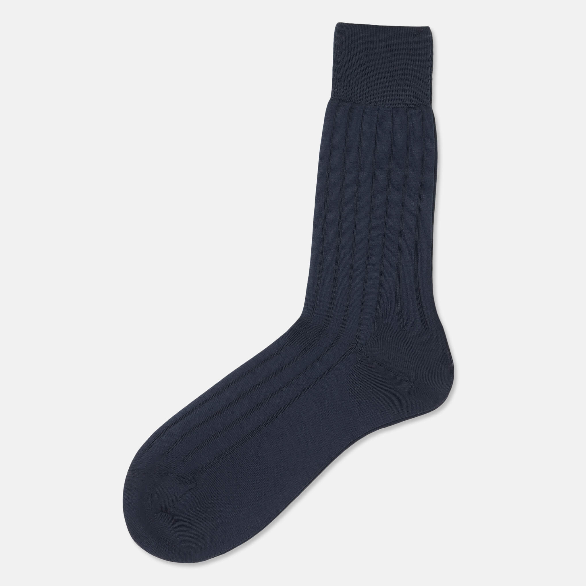 Wellington Mercerised Cotton Dress Socks (Navy)