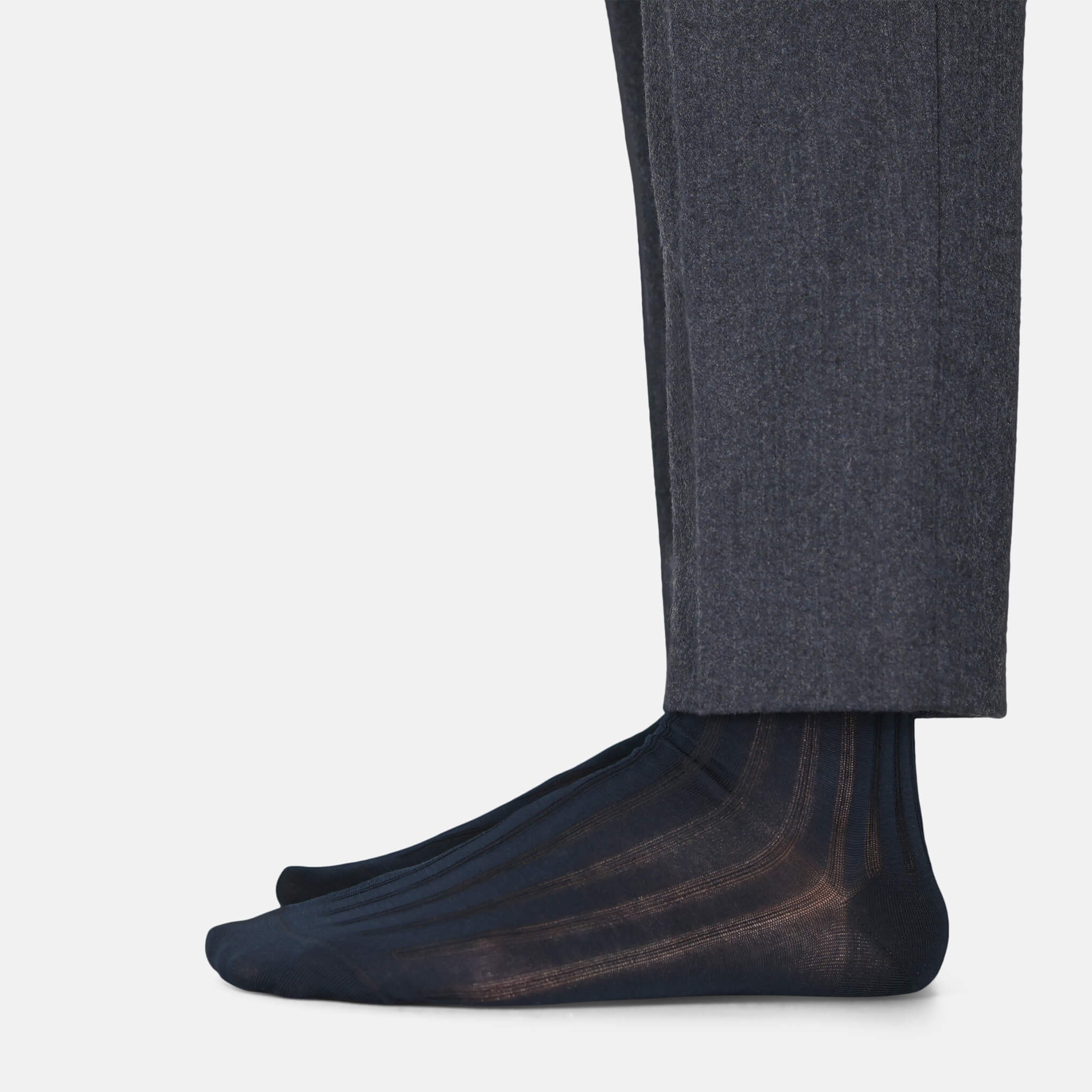 Wellington Mercerised Cotton Dress Socks (Navy)