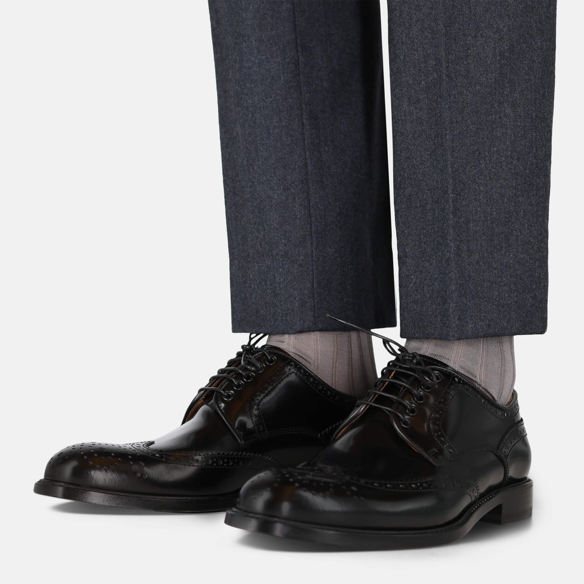 Wellington Mercerised Cotton Dress Socks (Grey)