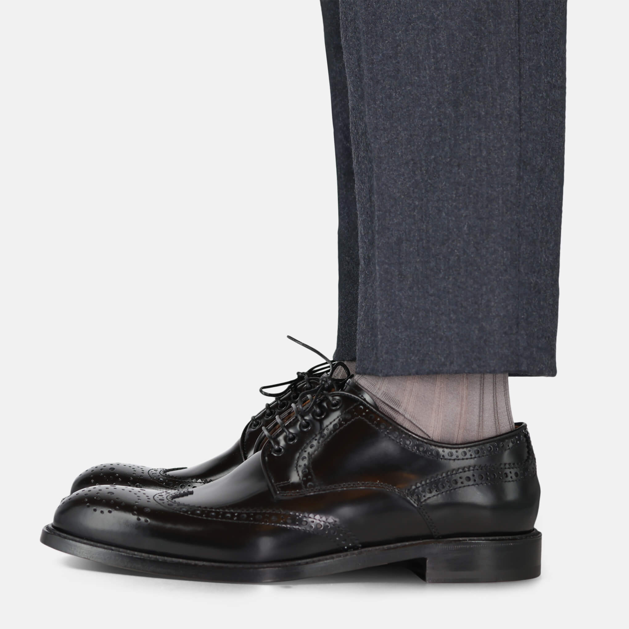 Wellington Mercerised Cotton Dress Socks (Grey)