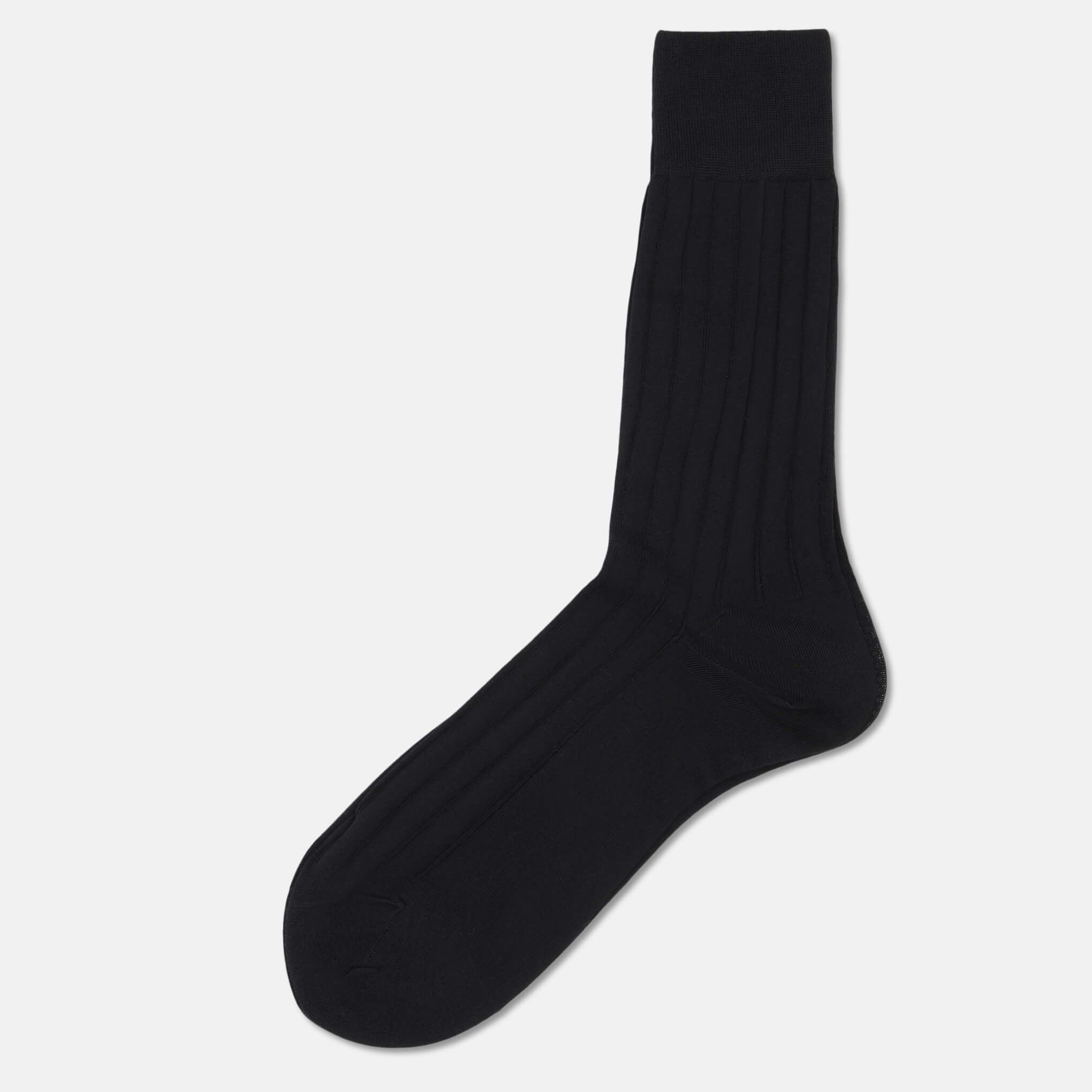 Wellington Mercerised Cotton Dress Socks (Black)