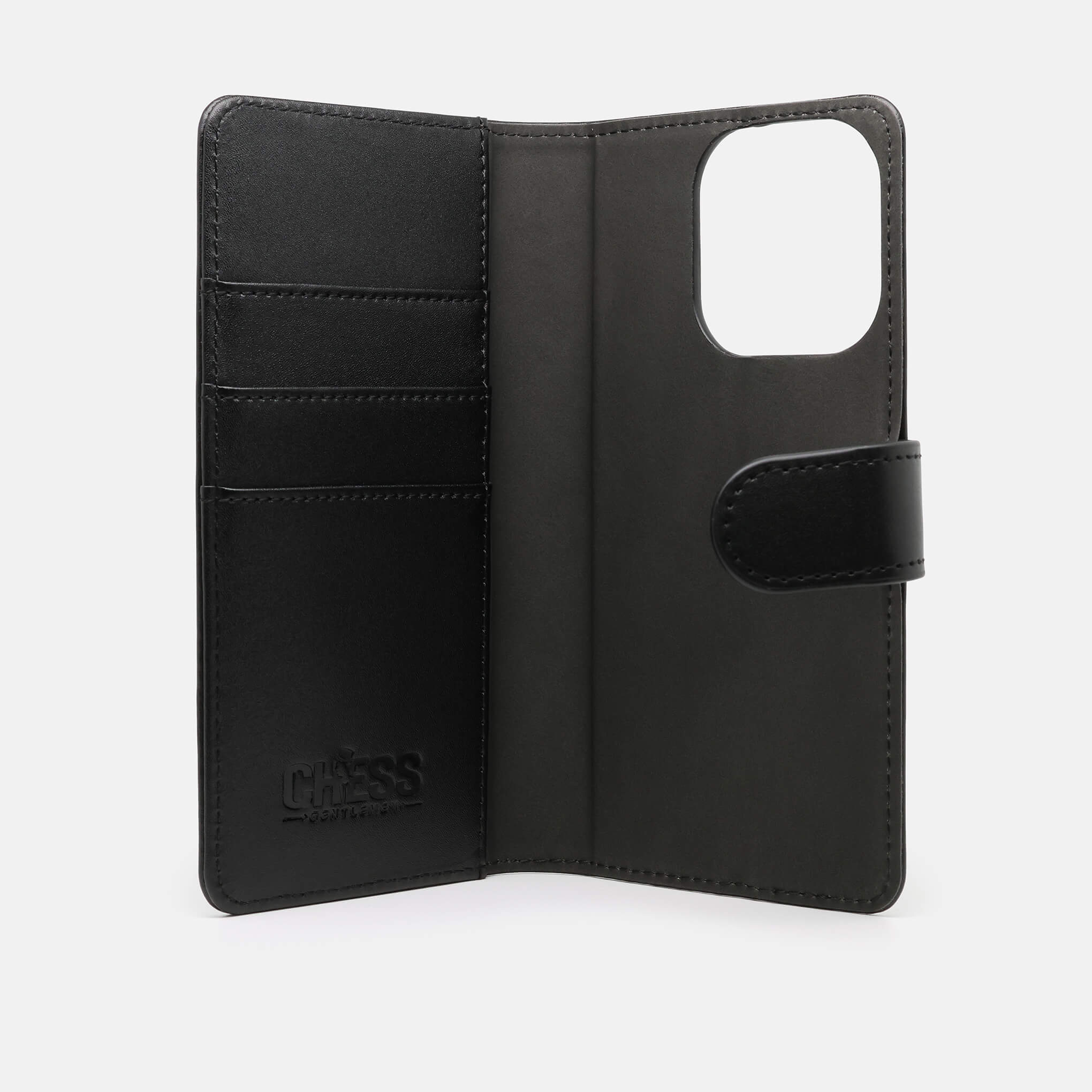 DENNIS Leather Wallets for iPhone 16 Pro in BLACK