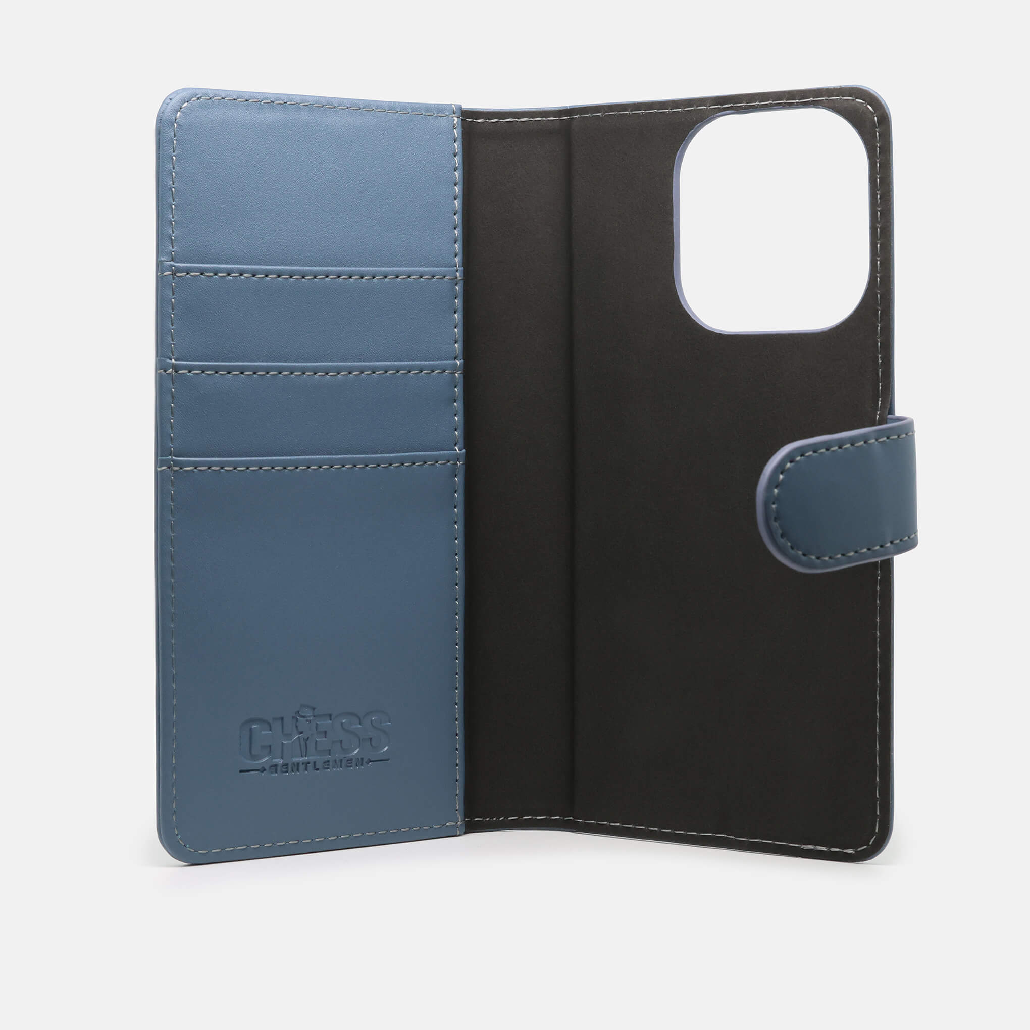 DENNIS Leather Wallets for iPhone 16 Pro in BLUE