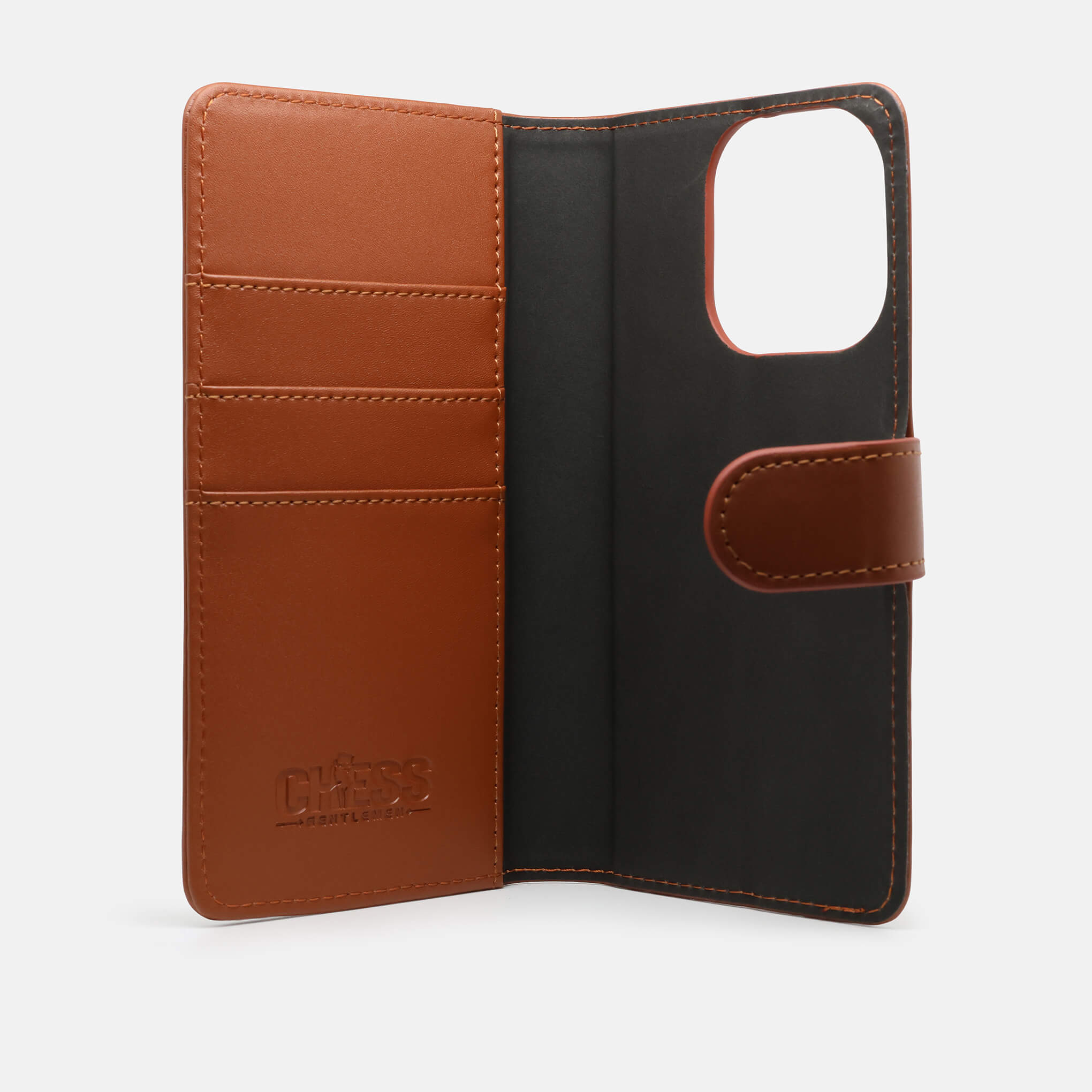 DENNIS Leather Wallets for iPhone 16 Pro MAX in BROWN
