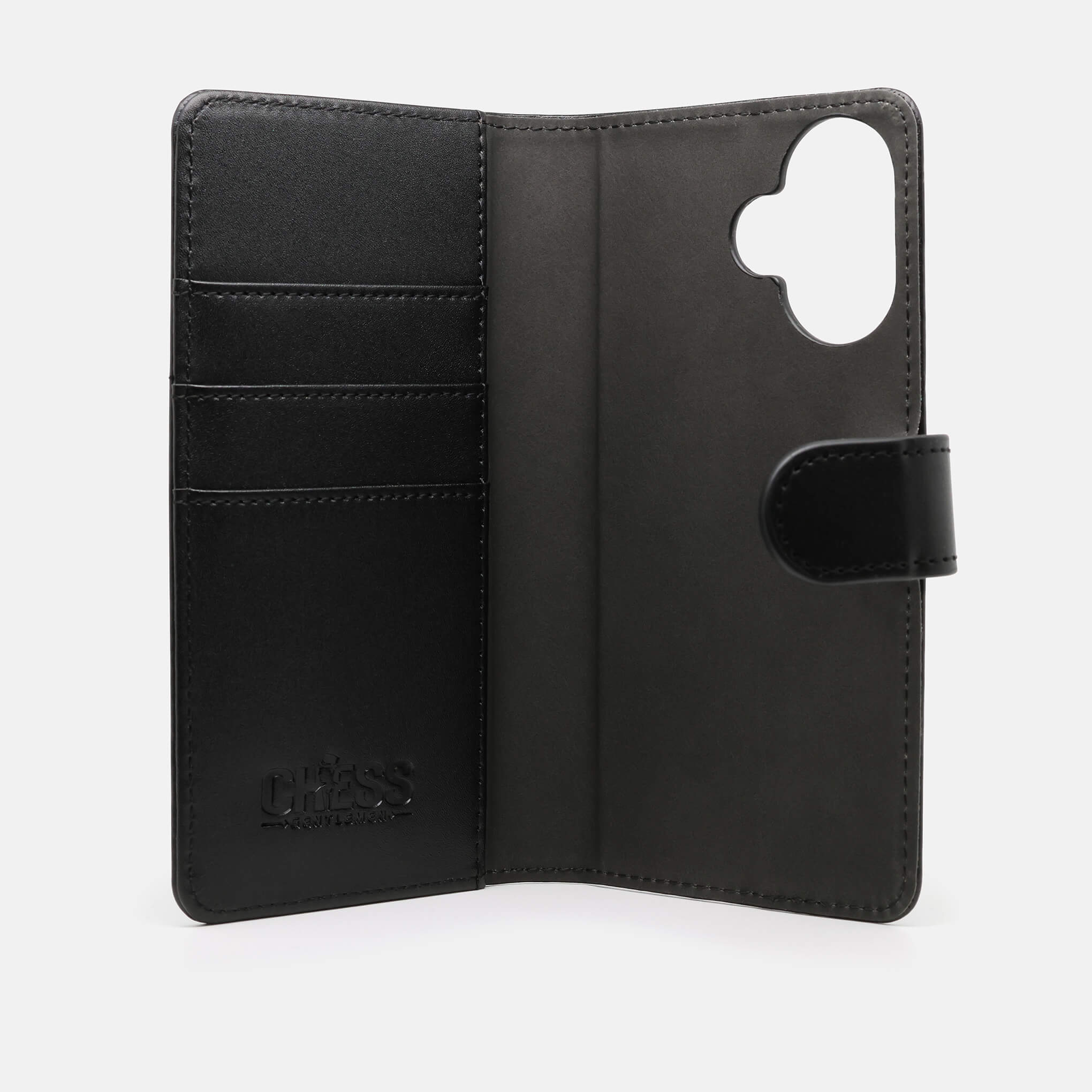 DENNIS Leather Wallets for iPhone 16 PLUS in BLACK