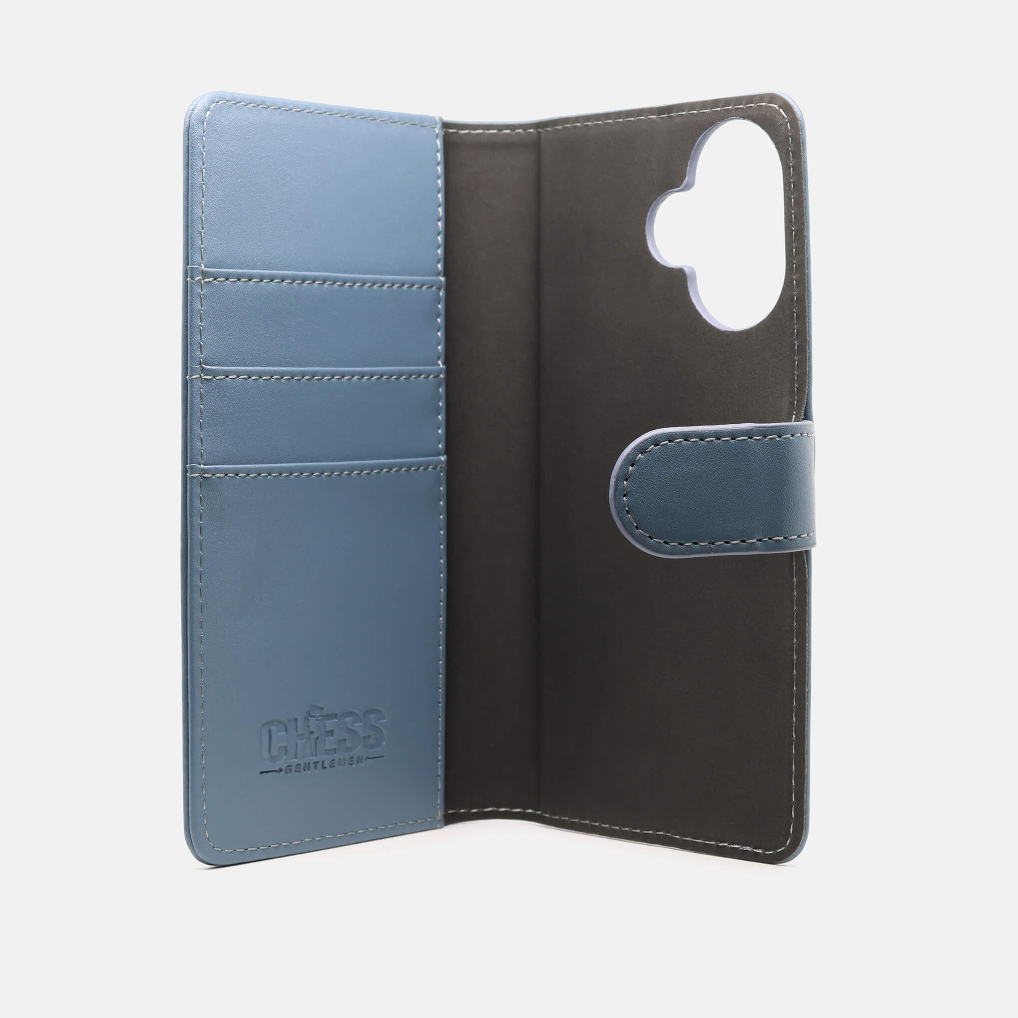 DENNIS Leather Wallets for iPhone 16 PLUS in BLUE
