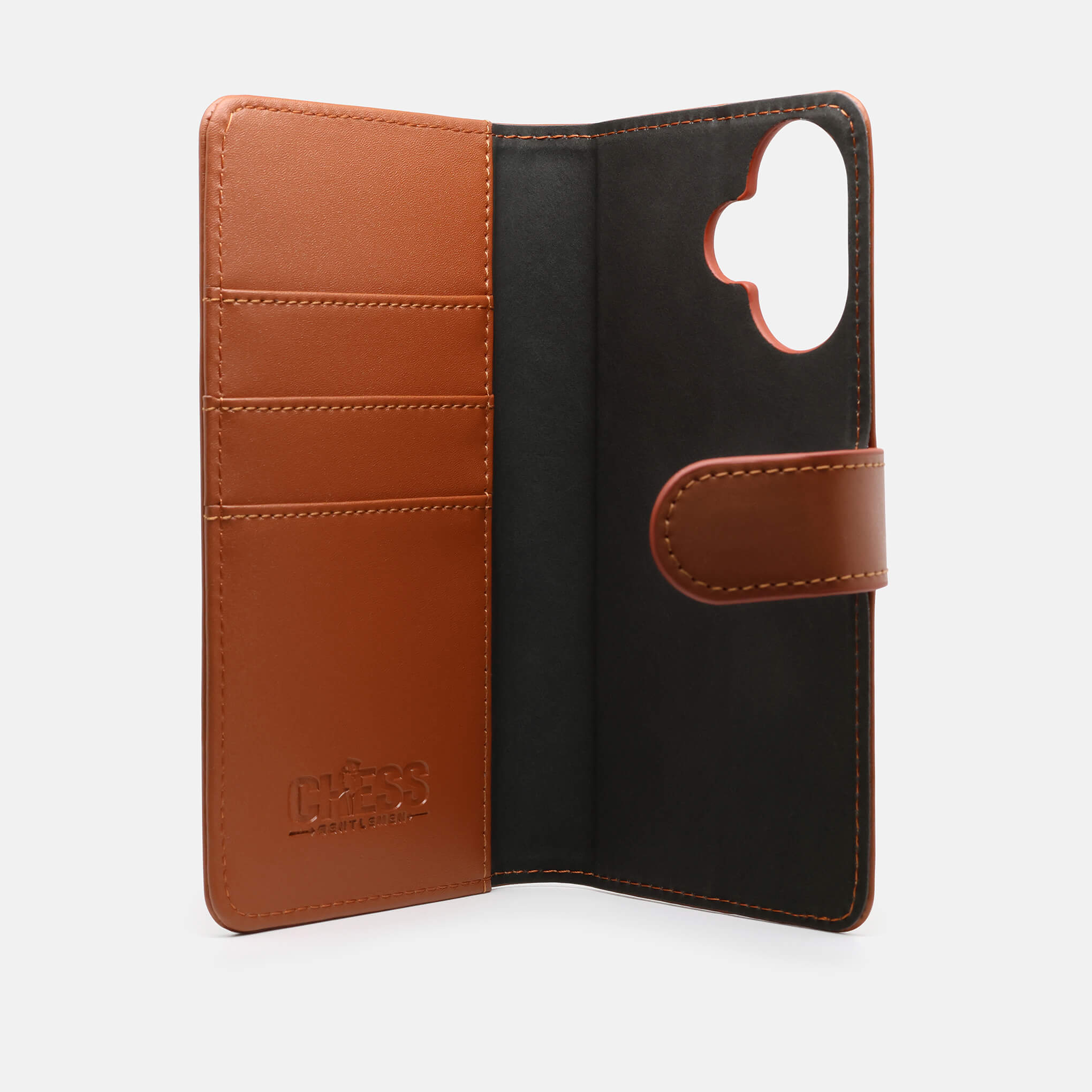 DENNIS Leather Wallets for iPhone 16 PLUS in BROWN