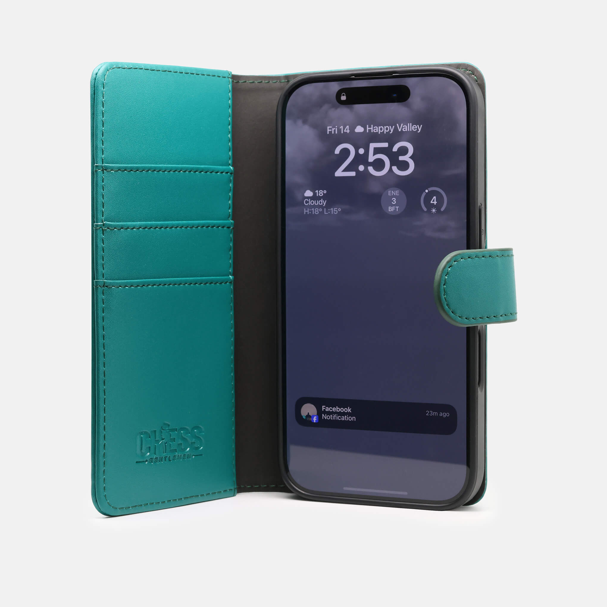 DENNIS Leather Wallets for iPhone 16 PLUS in GREEN