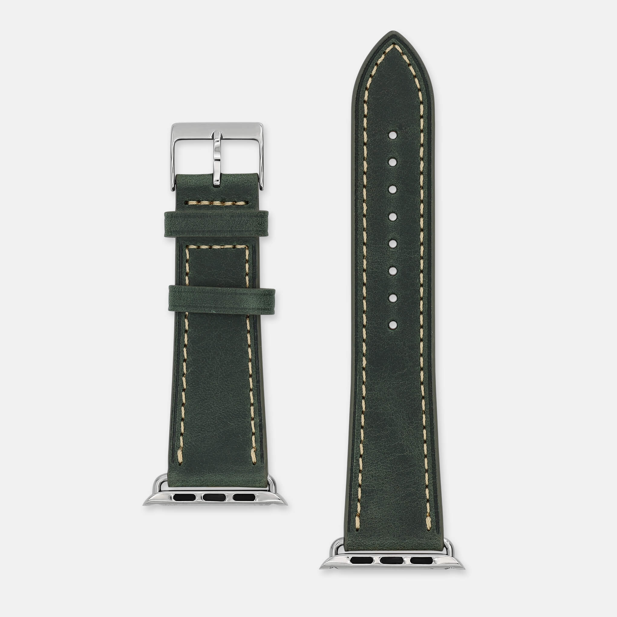 Elegance British Racing Green-Silver Straps for Apple Watch