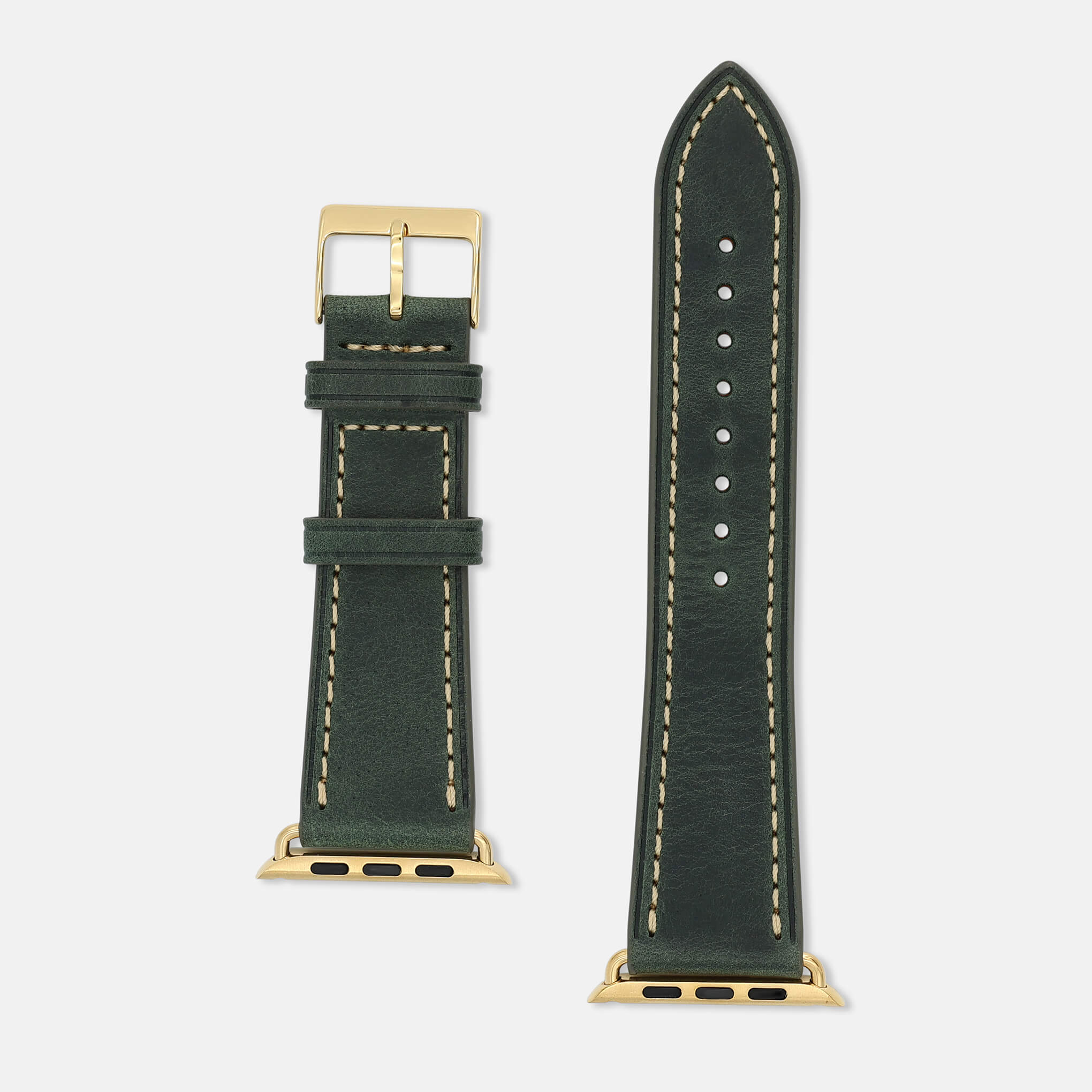 Elegance British Racing Green-Gold Straps for Apple Watch