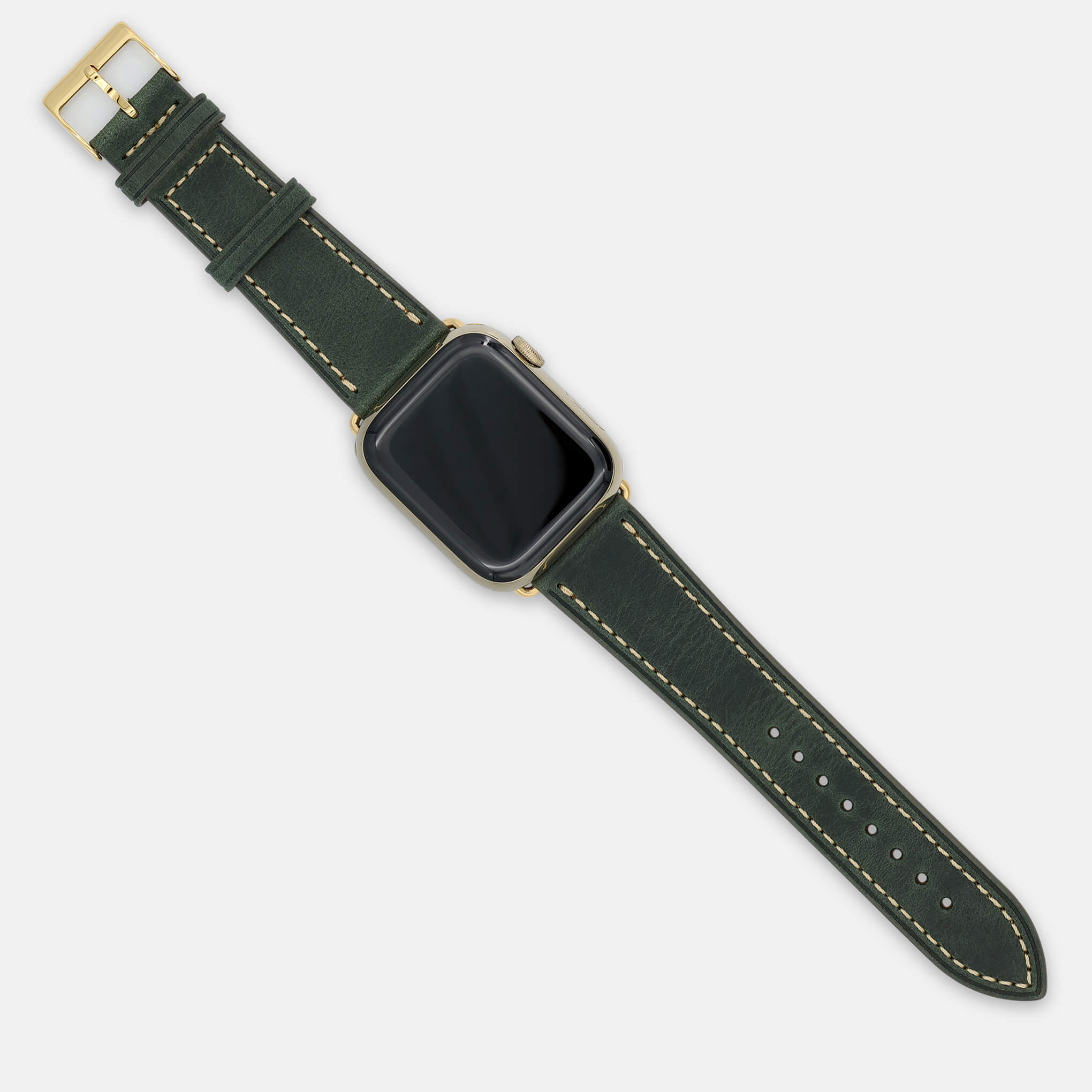 Elegance British Racing Green-Gold Straps for Apple Watch