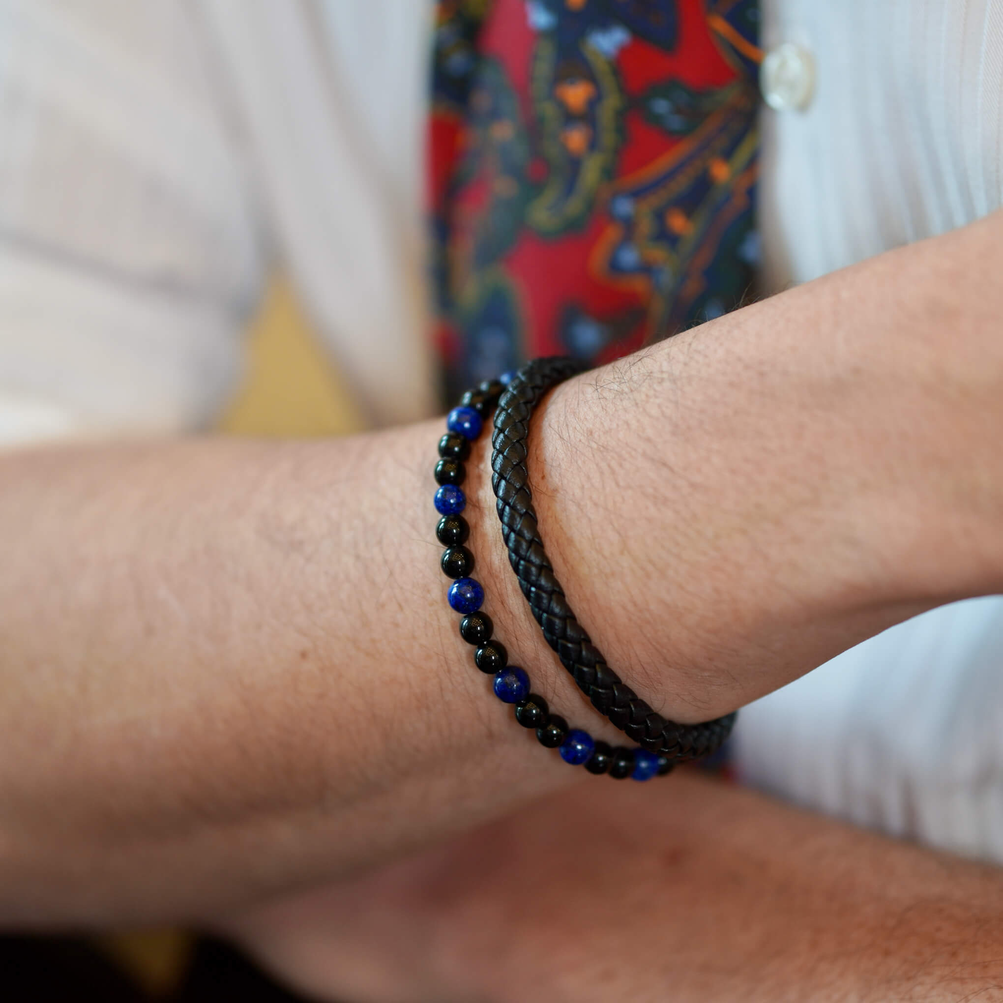 Blue Dot Duo Men's Bracelet