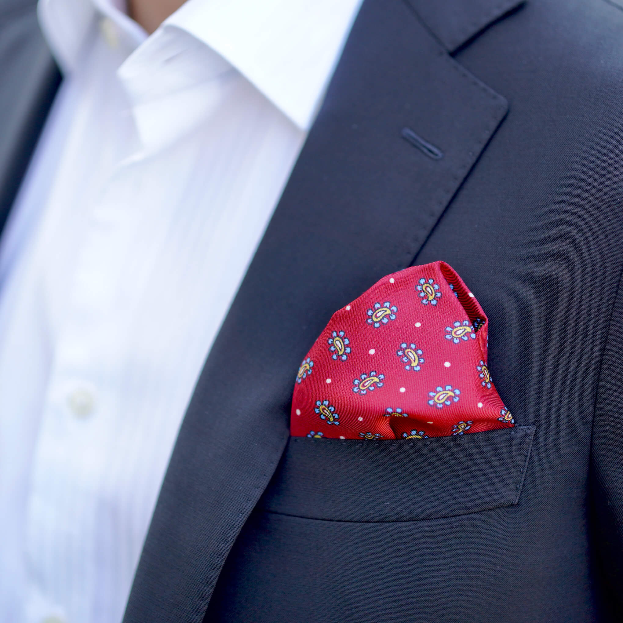 GIOVY-BURGUNDY Pocket Square