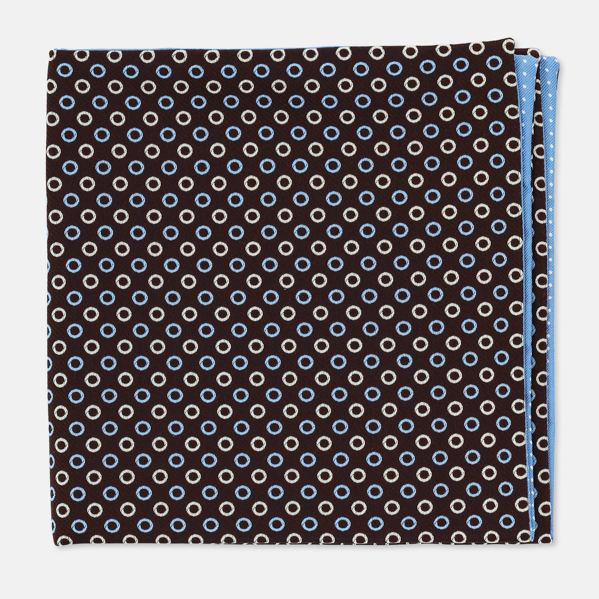 GENPODCHICCA-BROWN/BLUE Pocket Square