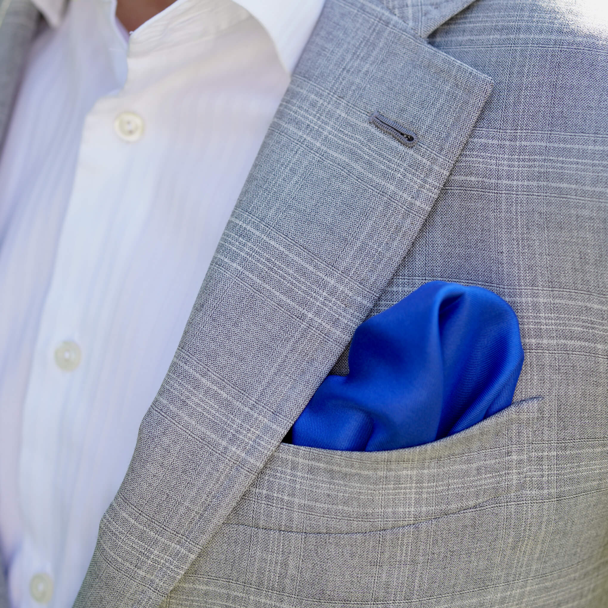 FLORA-BLUE/WHITE Pocket Square