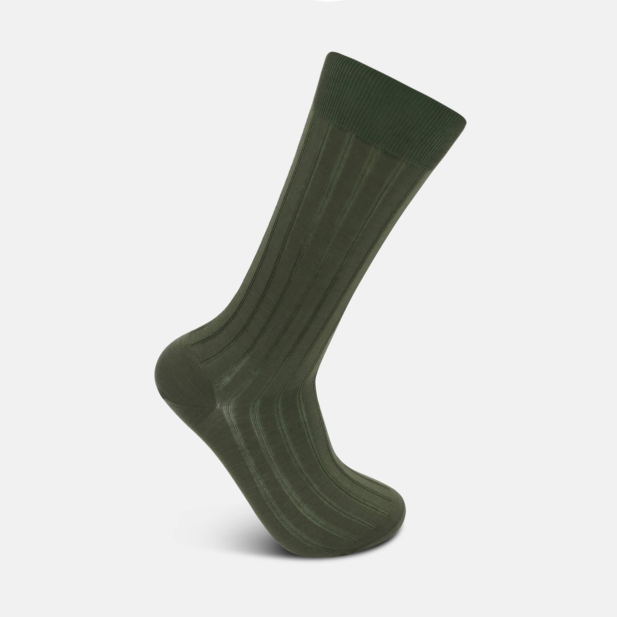 Wellington Mercerised Cotton Dress Socks (Olive Green)