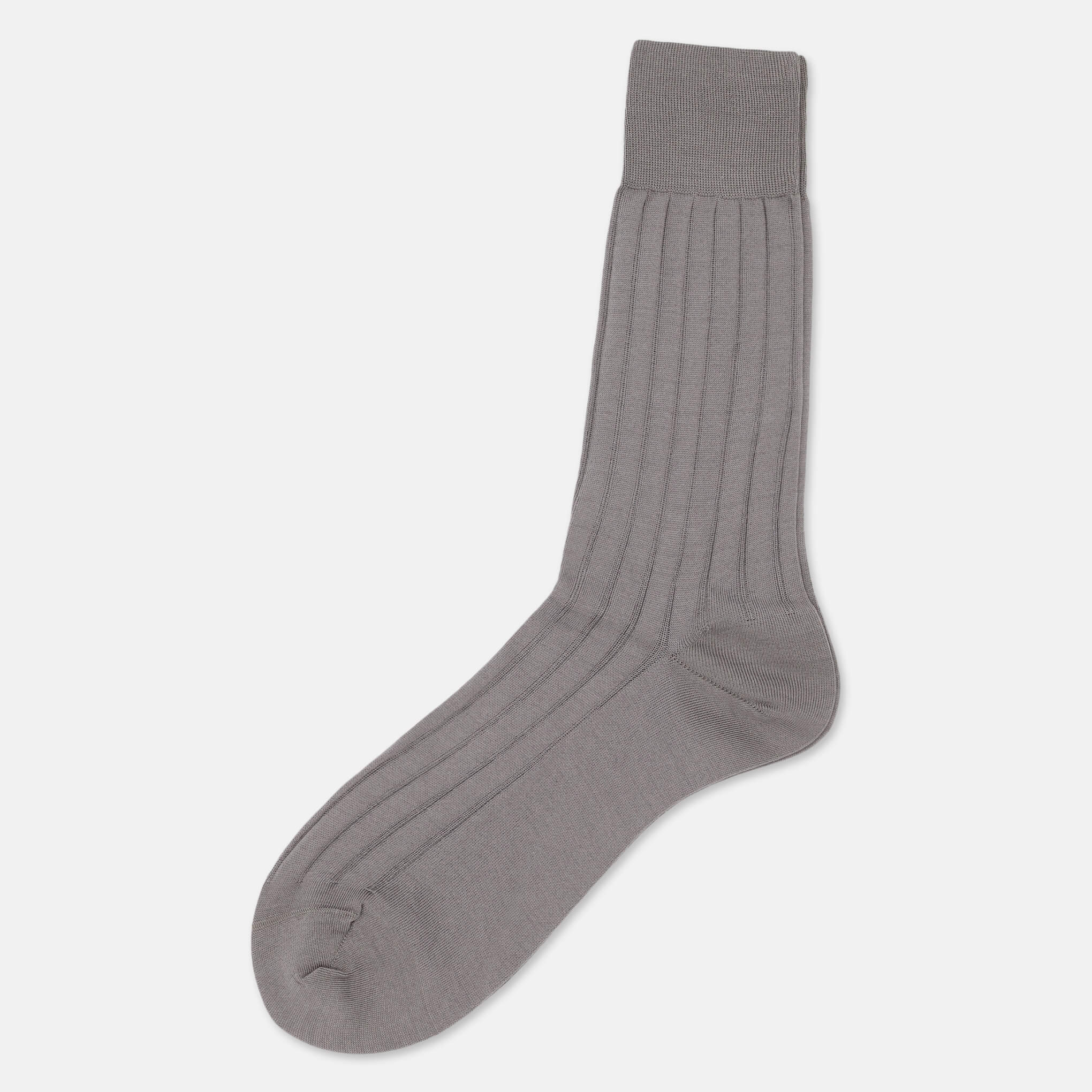 Wellington Mercerised Cotton Dress Socks (Grey)