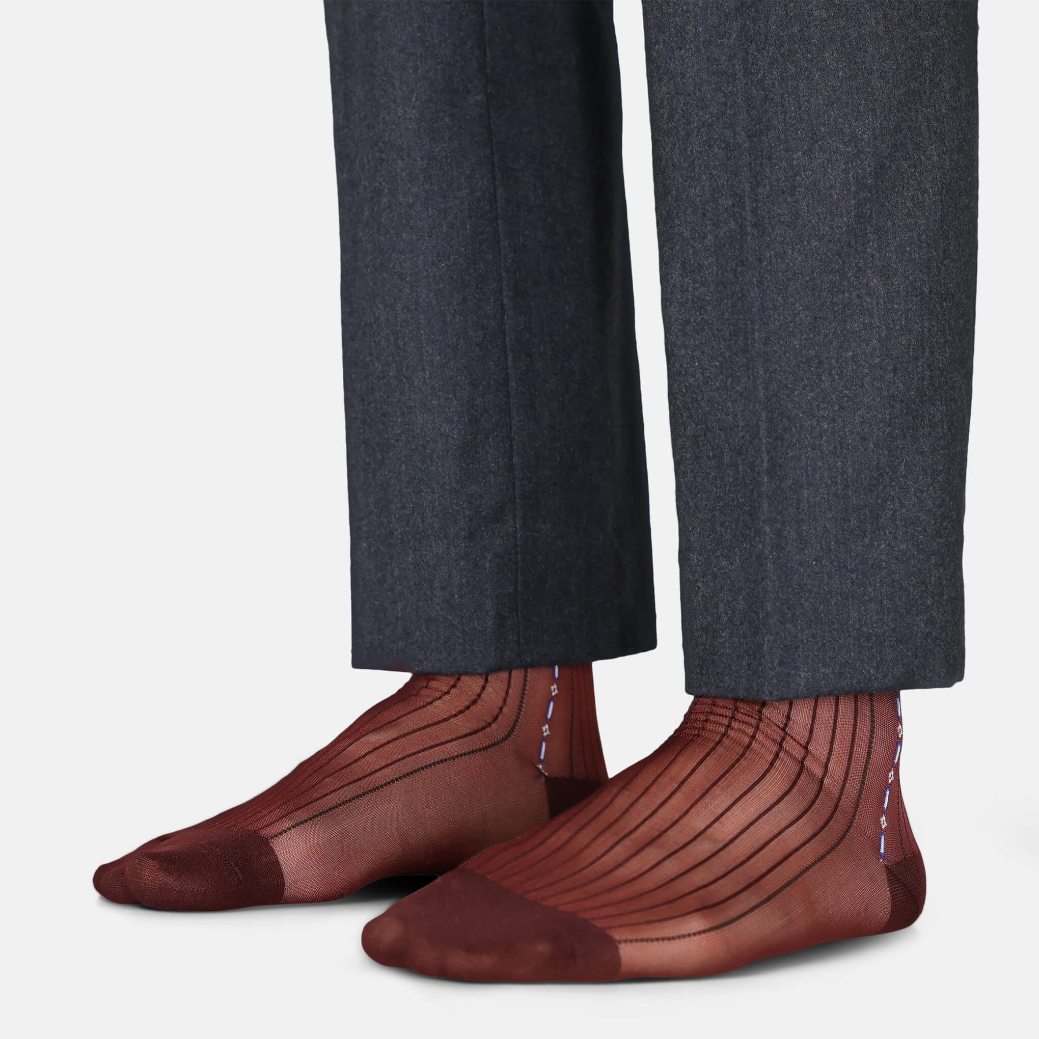 SheerGents Ultra Thin Dress Socks (Burgundy Red)