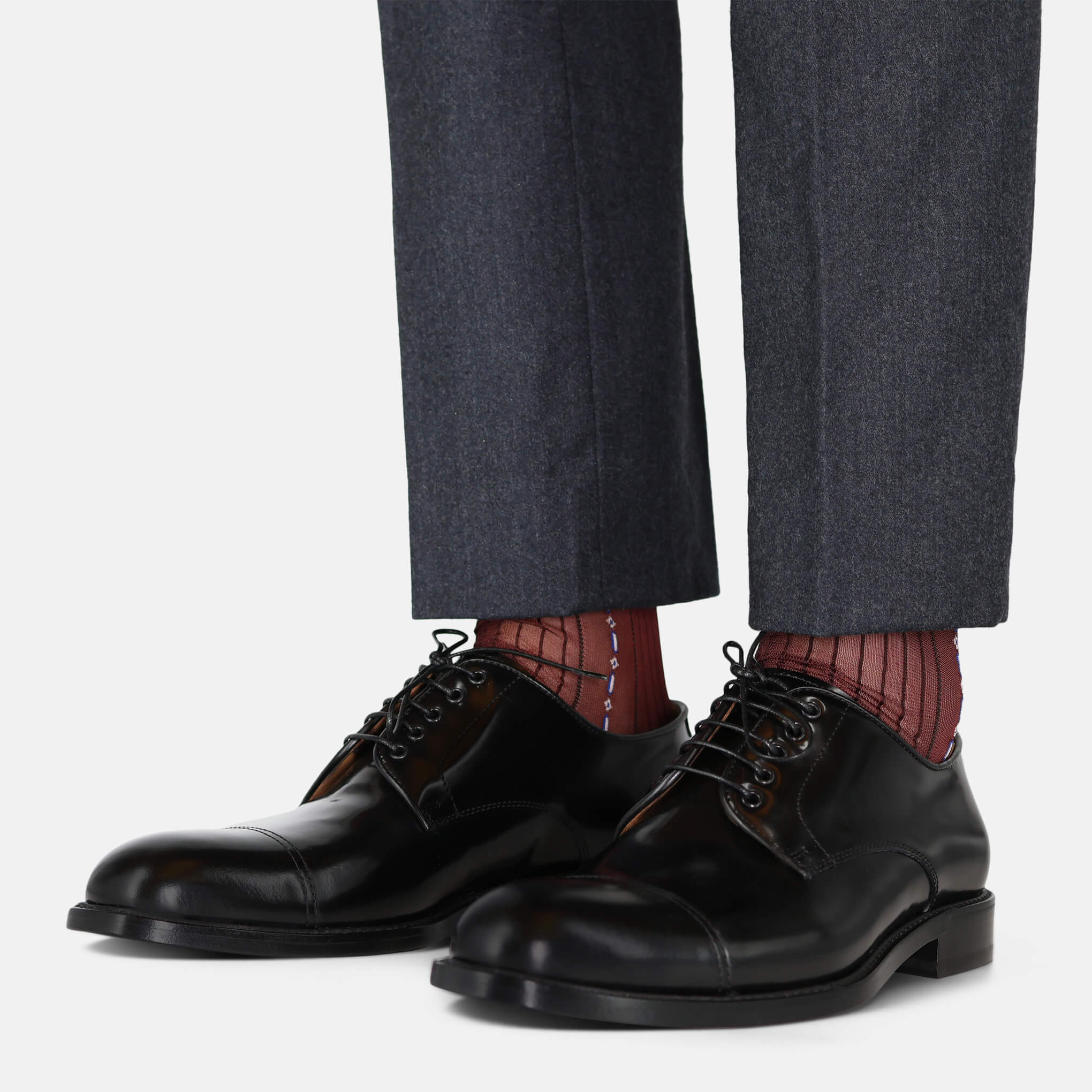 SheerGents Ultra Thin Dress Socks (Burgundy Red)